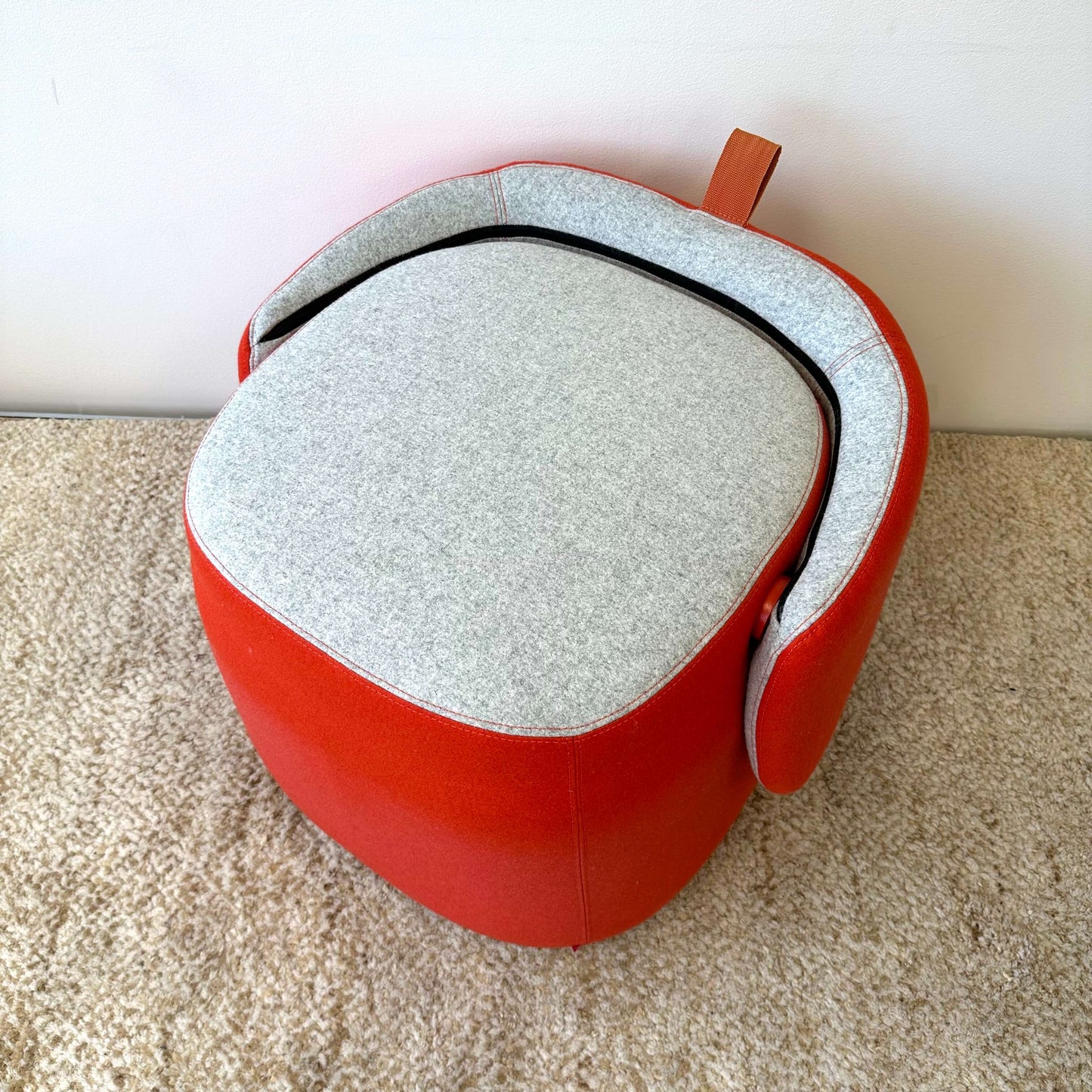 Openest Chick Pouf, Haworth - Red + Grey
