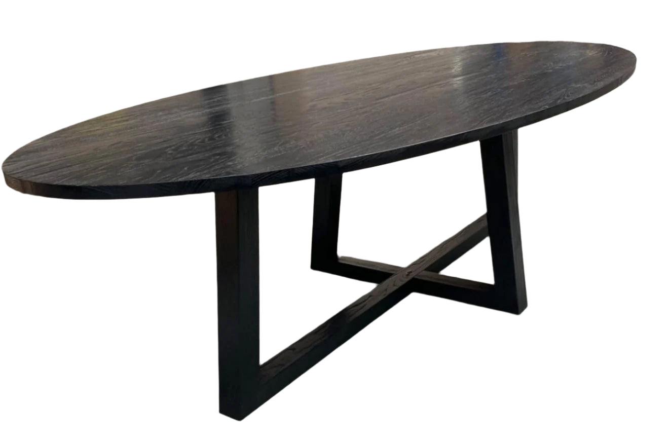 Ovalis Grande Dining Table in Black by LM Home Interiors