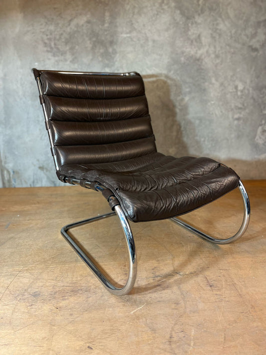 Dark brown PU armchair