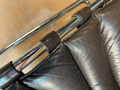 Dark brown PU armchair
