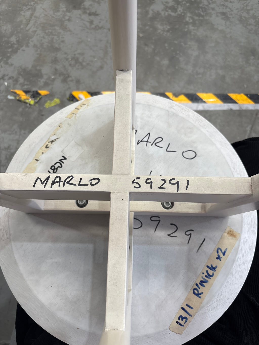 Round White Wash Side Table