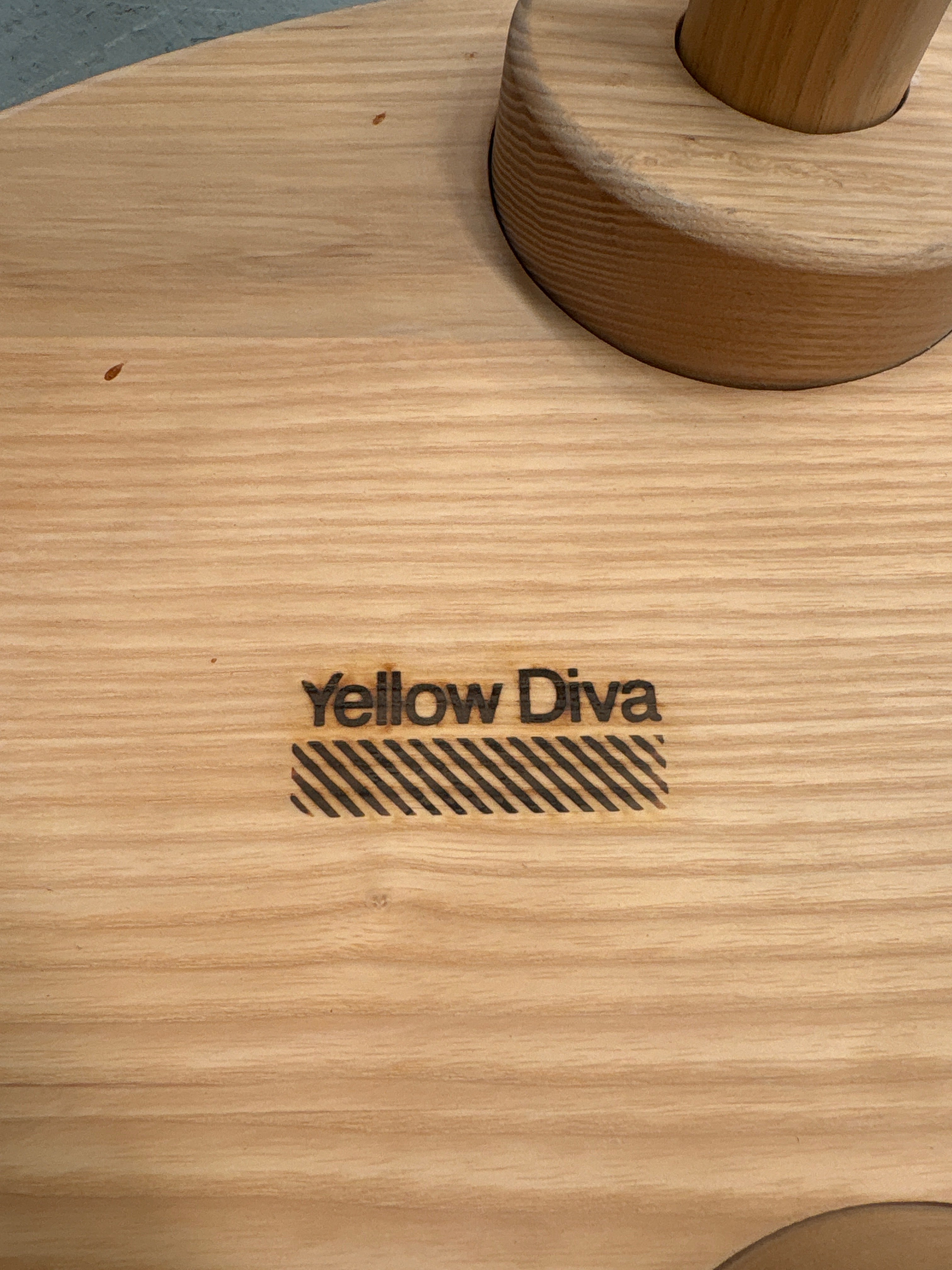 Yellow Diva Small Stool Orange Leg