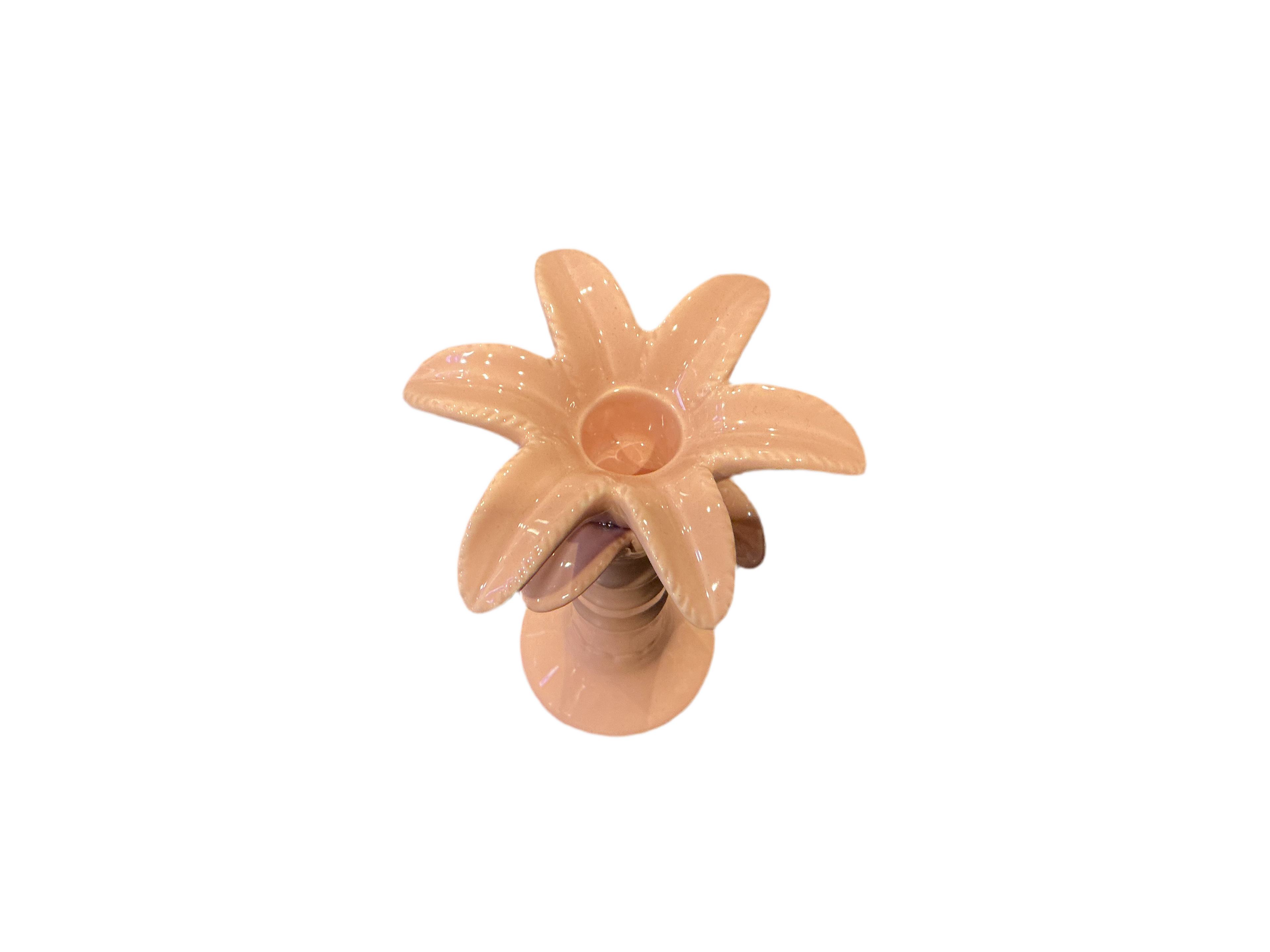 Large Pink Palm Candle Holder