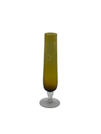 Vintage Amber Stemmed Glass Bud Vase
