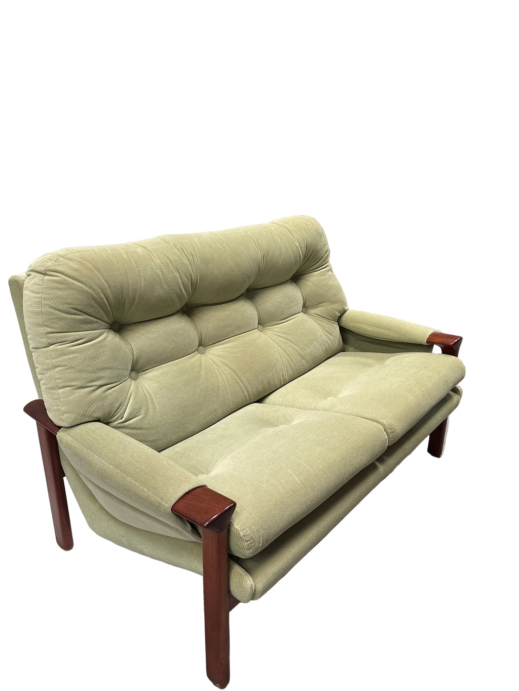 Retro Tessa T1 Two Seater Sofa Mint Green Cord Upholstery