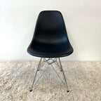 Eames Plastic Moulded Side Chair - Wire Base (Black), Vitra