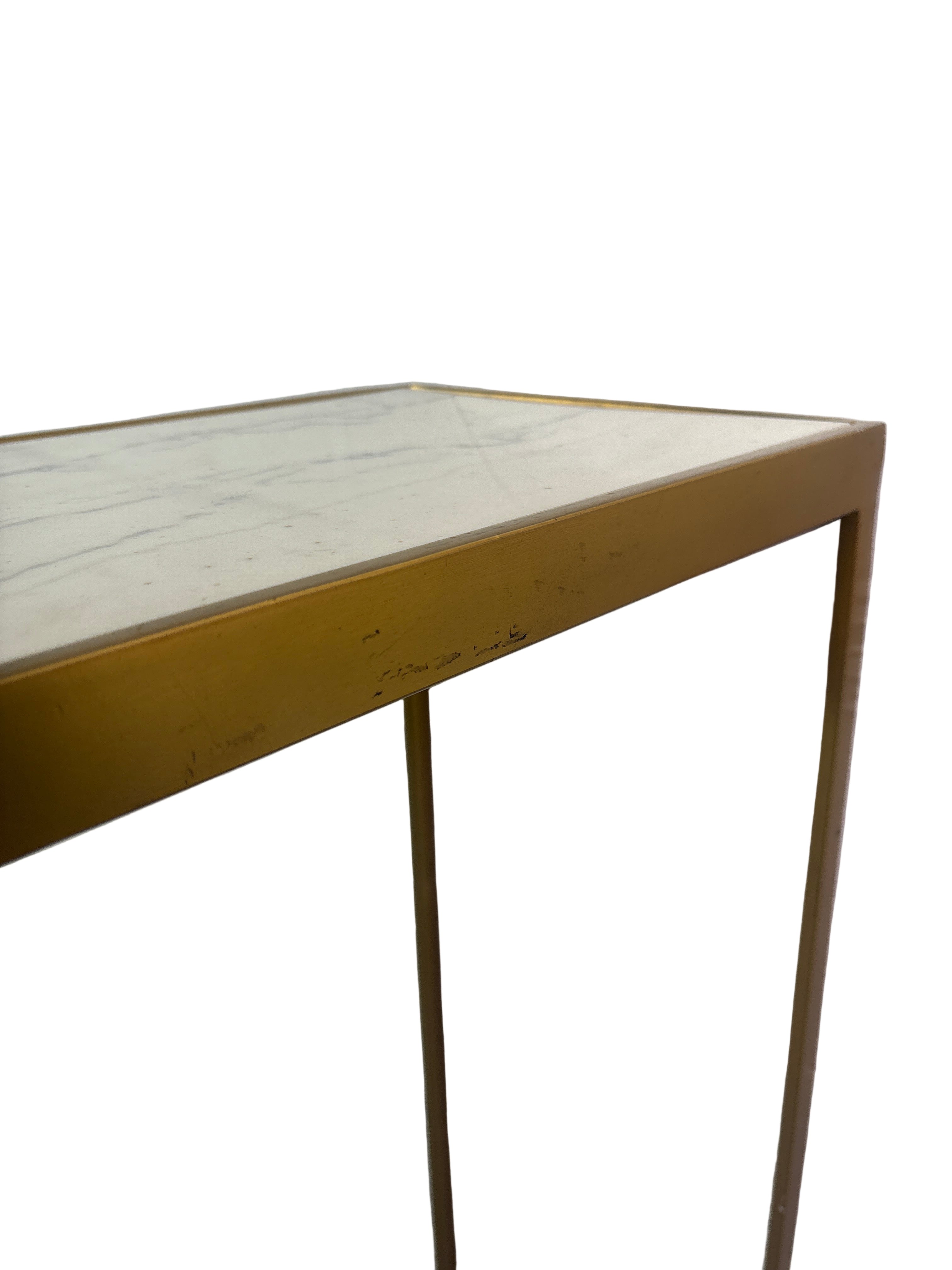 Anya Brass Finish Marble Top Console