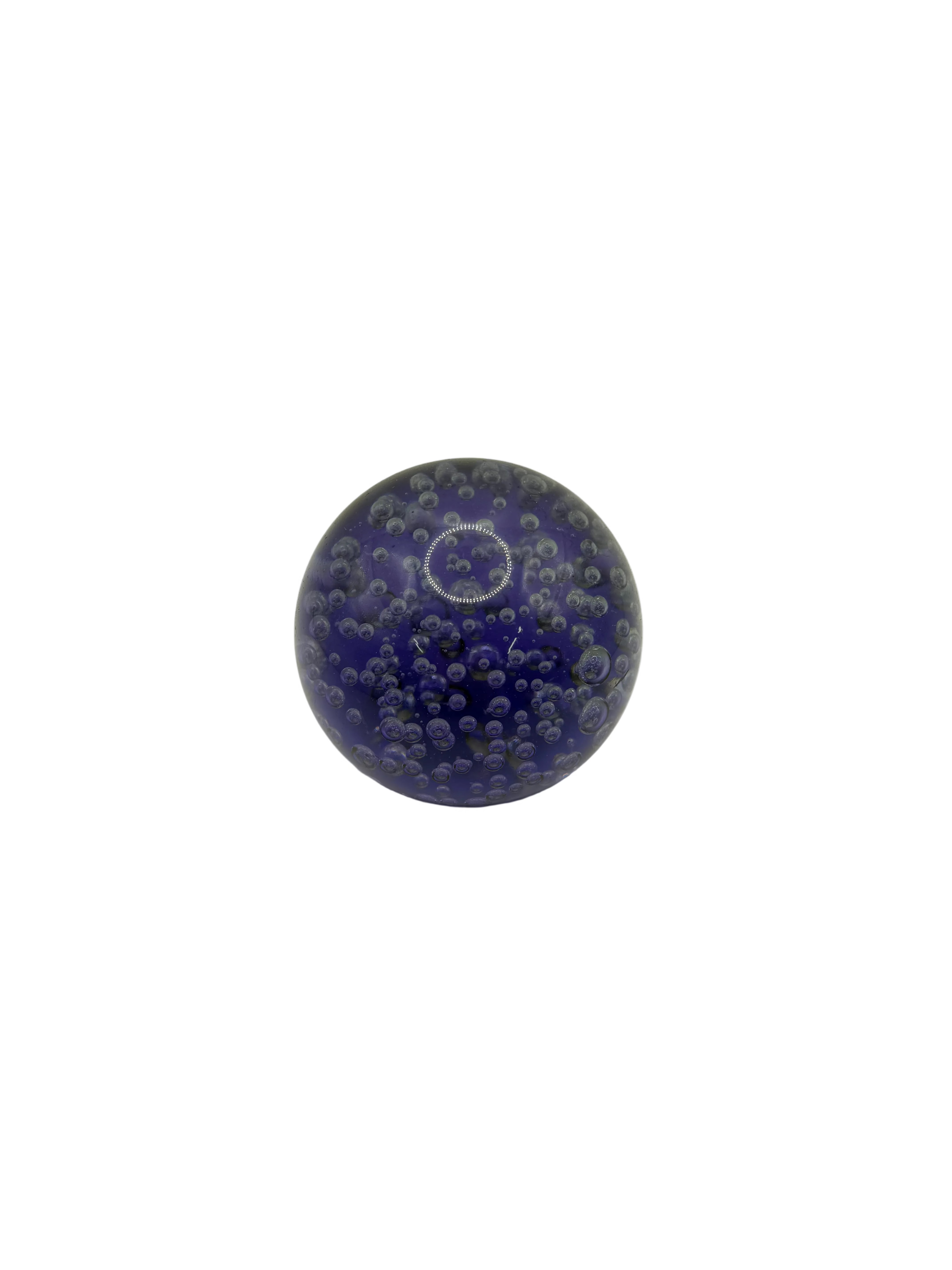 Vintage Indigo Blue Glass Ball Paperweight