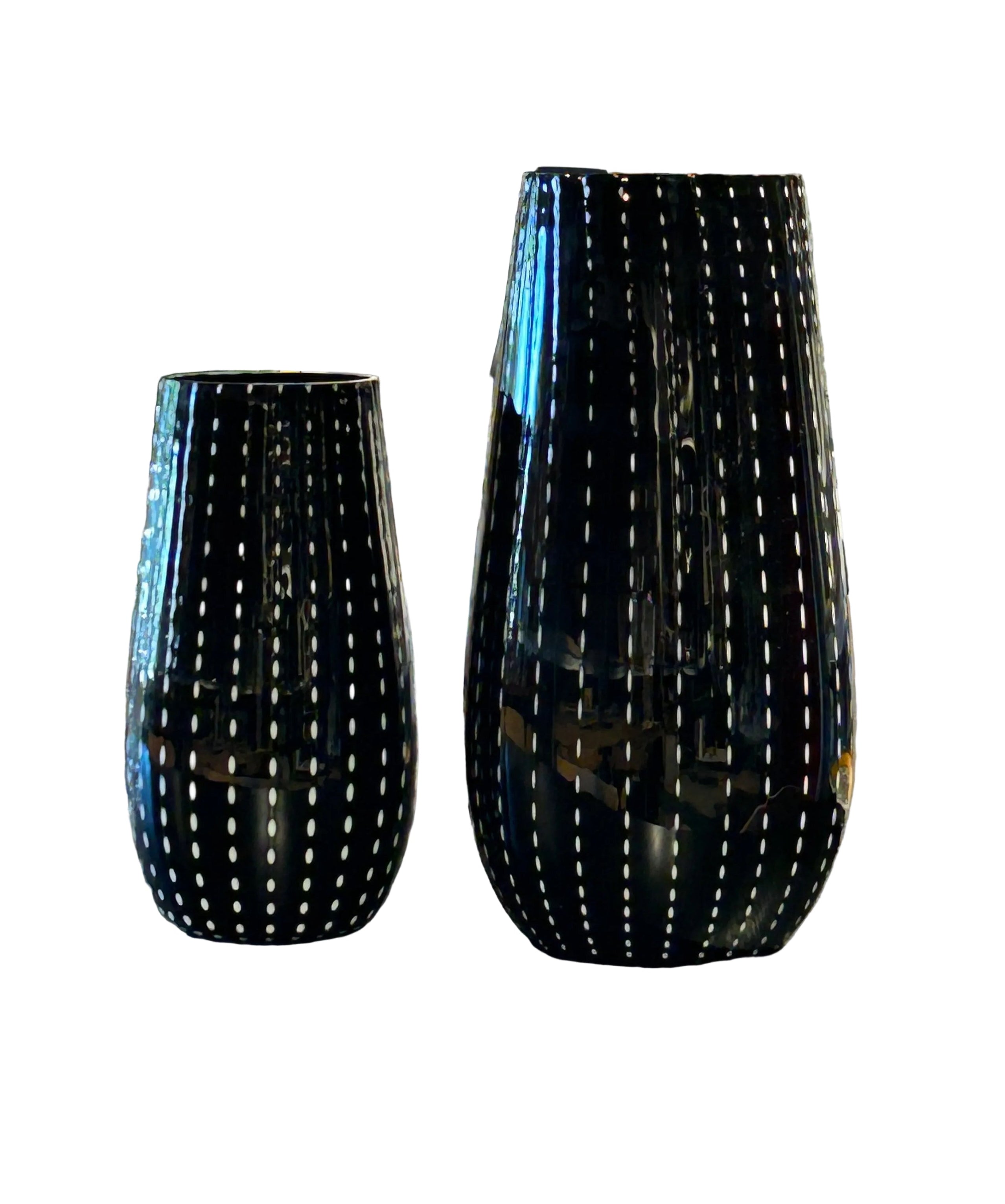 Zafferano Dotted Large Vase, Black, by Federico De Majo