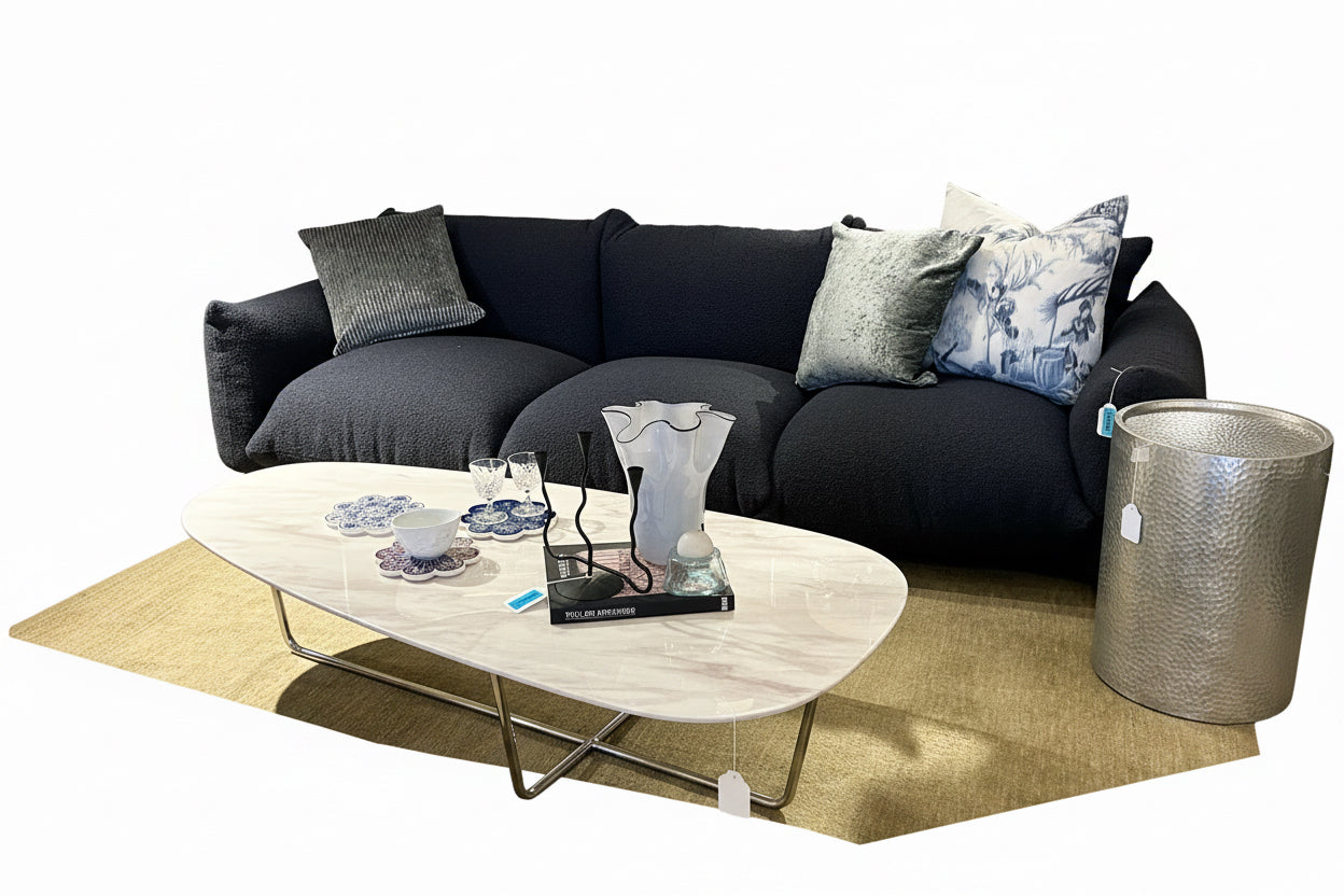 Arflex Marenco 3 Seater Blue Sofa