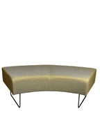 Mid-Century Curved Ottoman in Olive Green