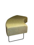 Mid-Century Curved Ottoman in Olive Green