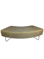 Mid-Century Curved Ottoman in Olive Green