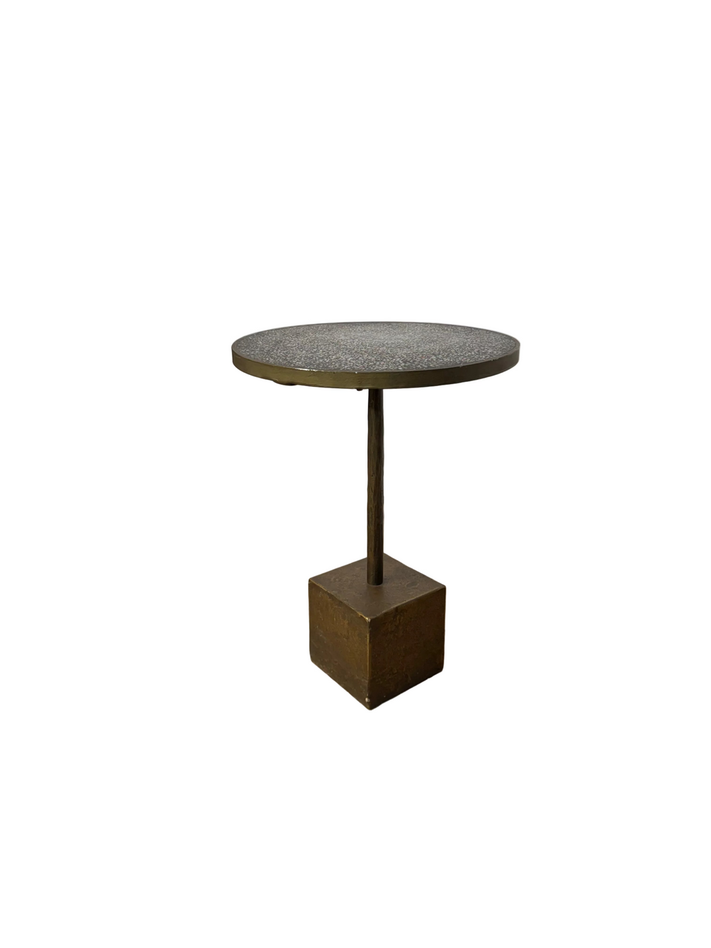Modern Metal Terrazzo Top Side Table