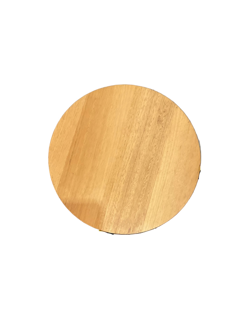 Side Table Wooden White Metal Legs