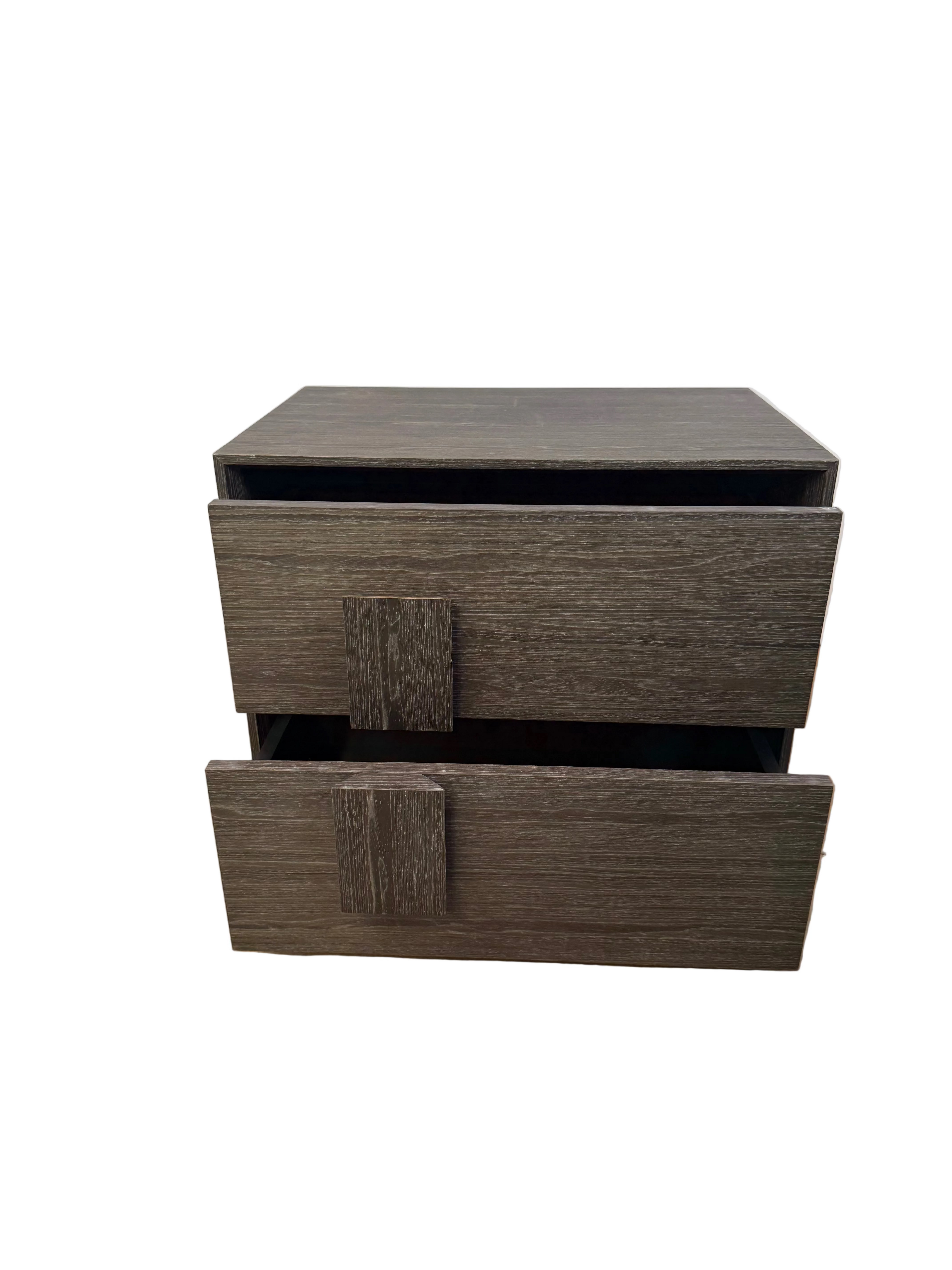 Pair of Bray Smoked Oak Bedside Tables - Left & Right Handles