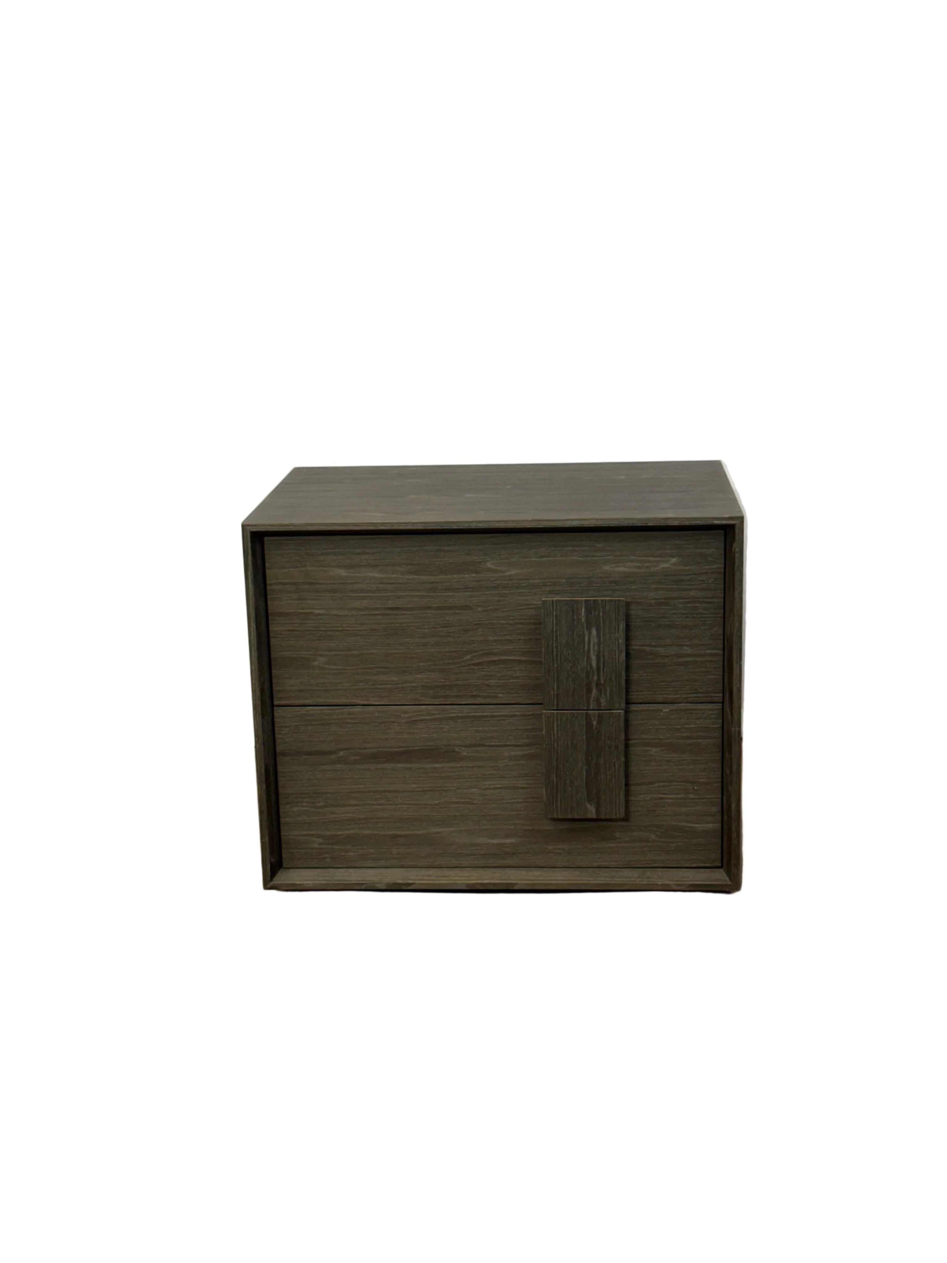 Pair of Bray Smoked Oak Bedside Tables - Left & Right Handles