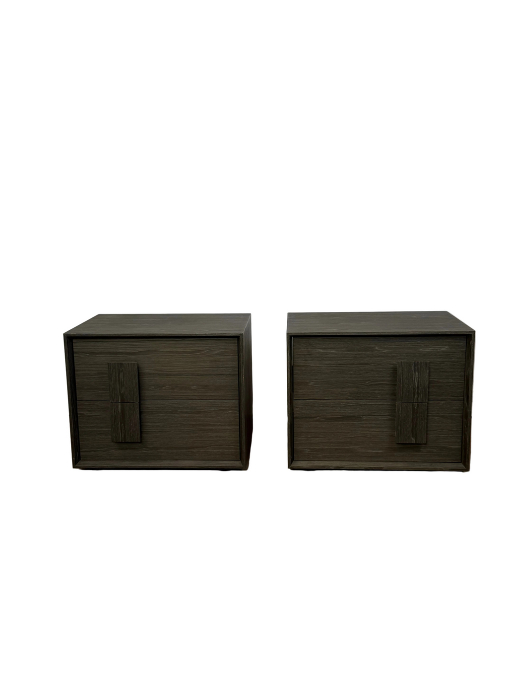 Pair of Bray Smoked Oak Bedside Tables - Left & Right Handles