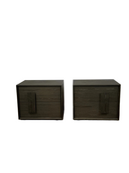 Pair of Bray Smoked Oak Bedside Tables - Left & Right Handles