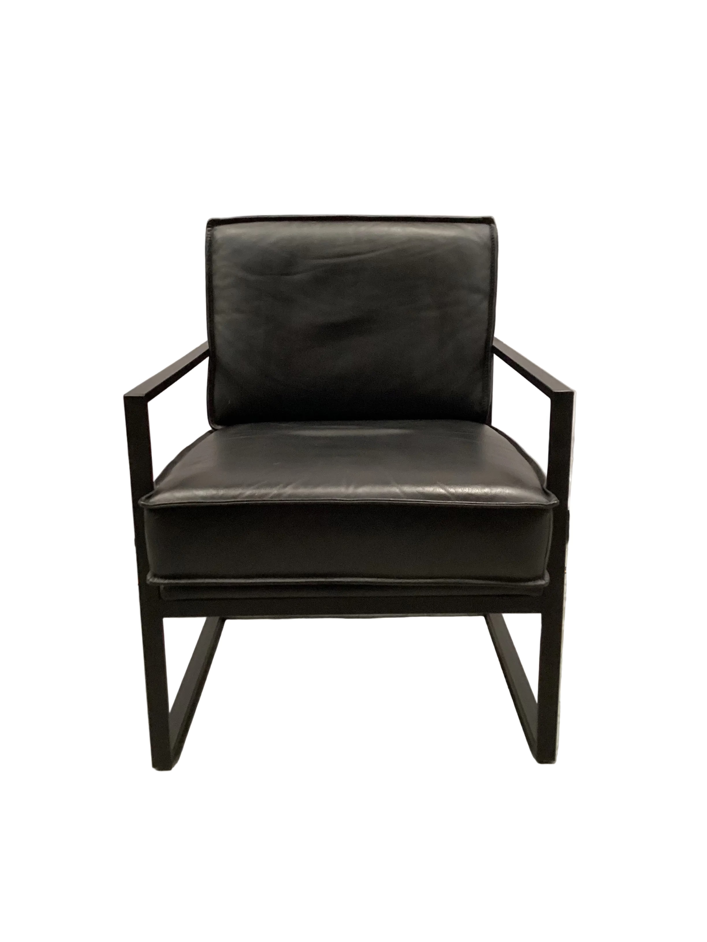 Hugo Black Leather Occasional Armchair