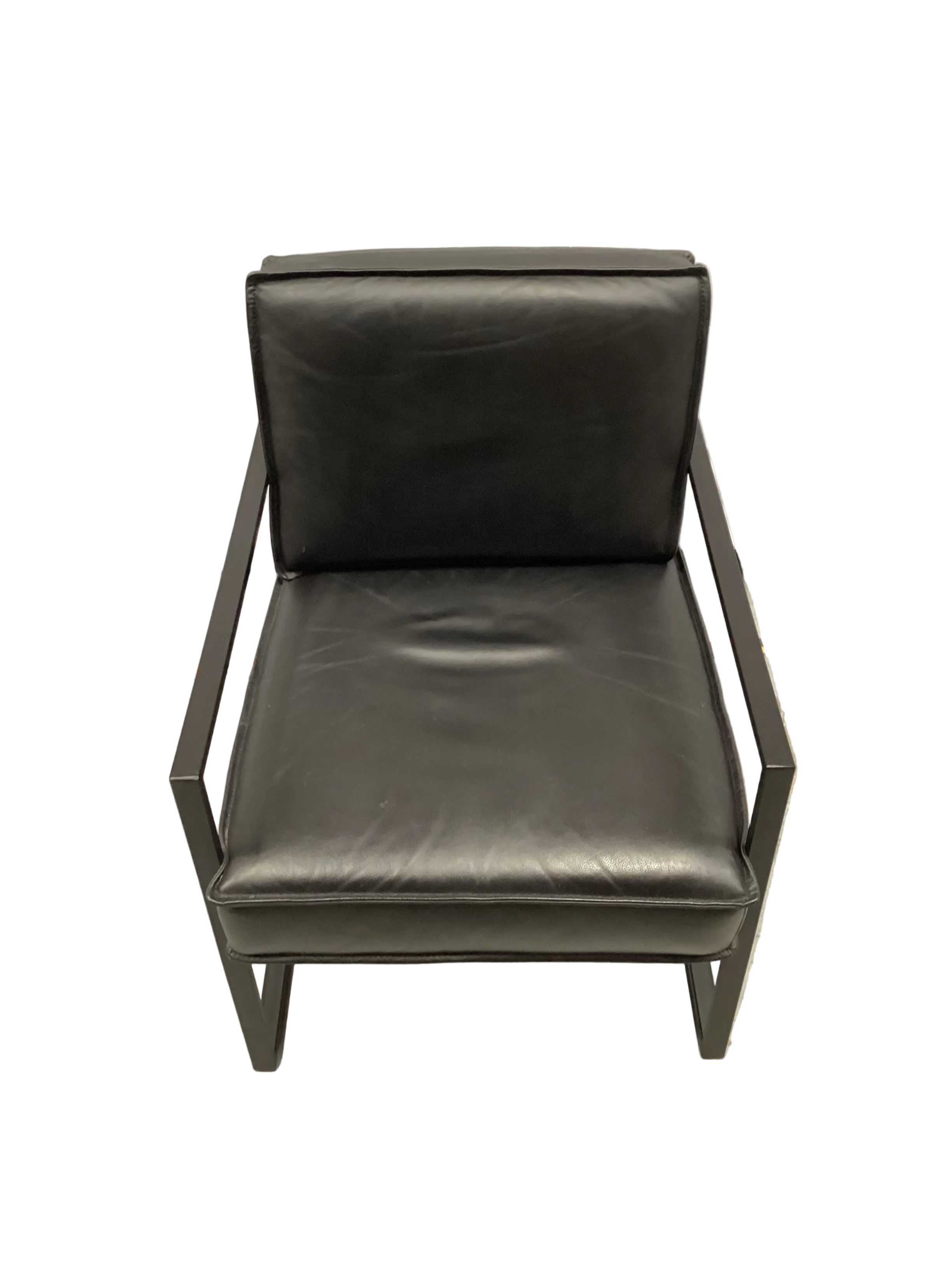 Hugo Black Leather Occasional Armchair