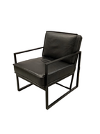 Hugo Black Leather Occasional Armchair