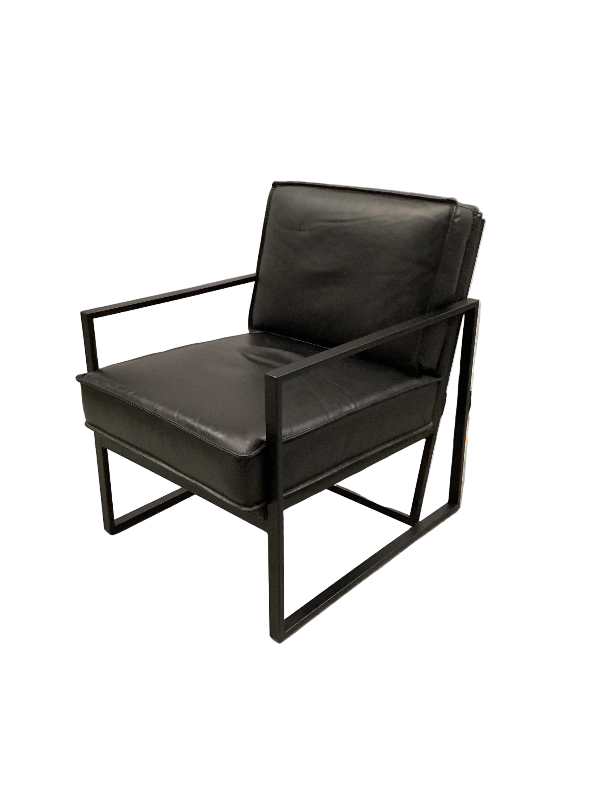 Hugo Black Leather Occasional Armchair