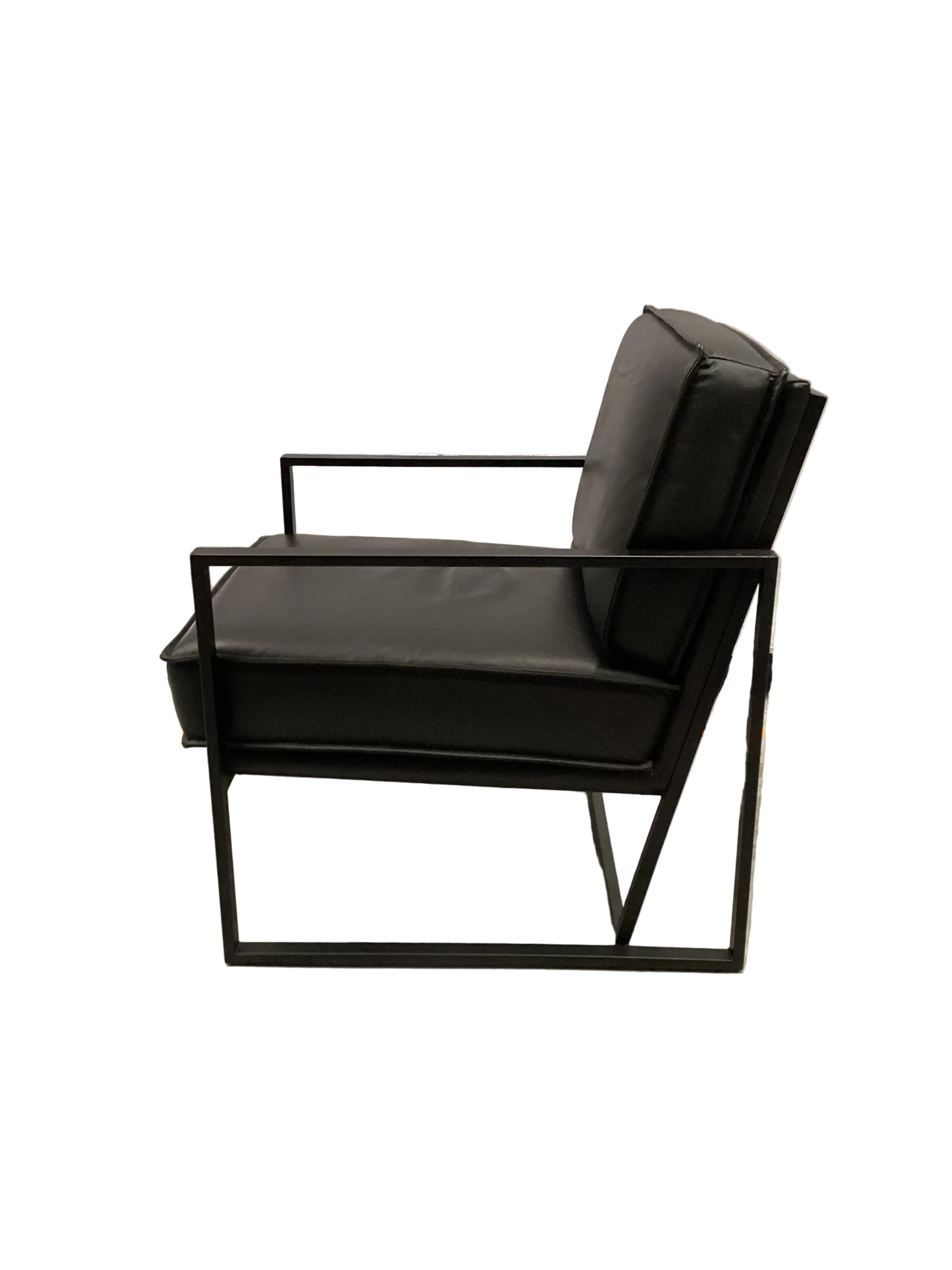 Hugo Black Leather Occasional Armchair