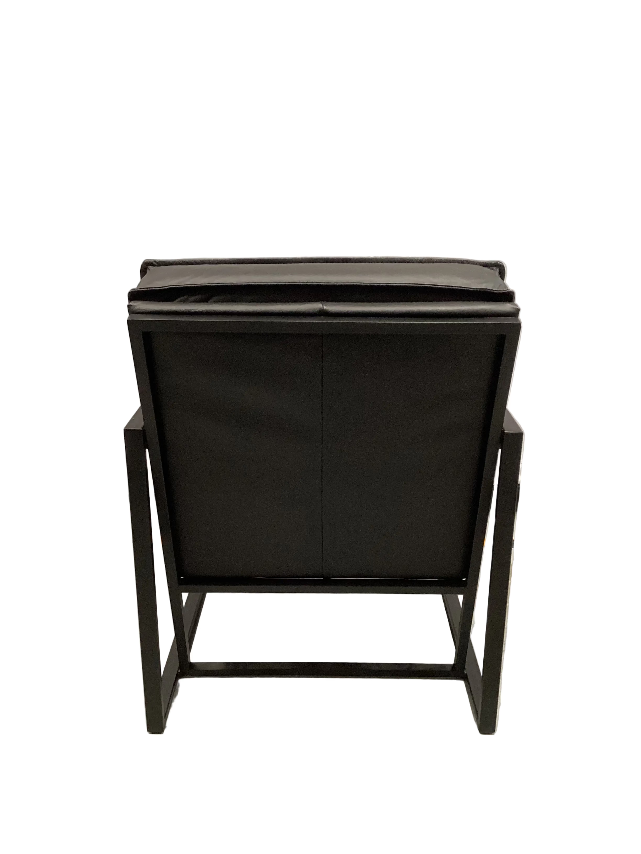 Hugo Black Leather Occasional Armchair