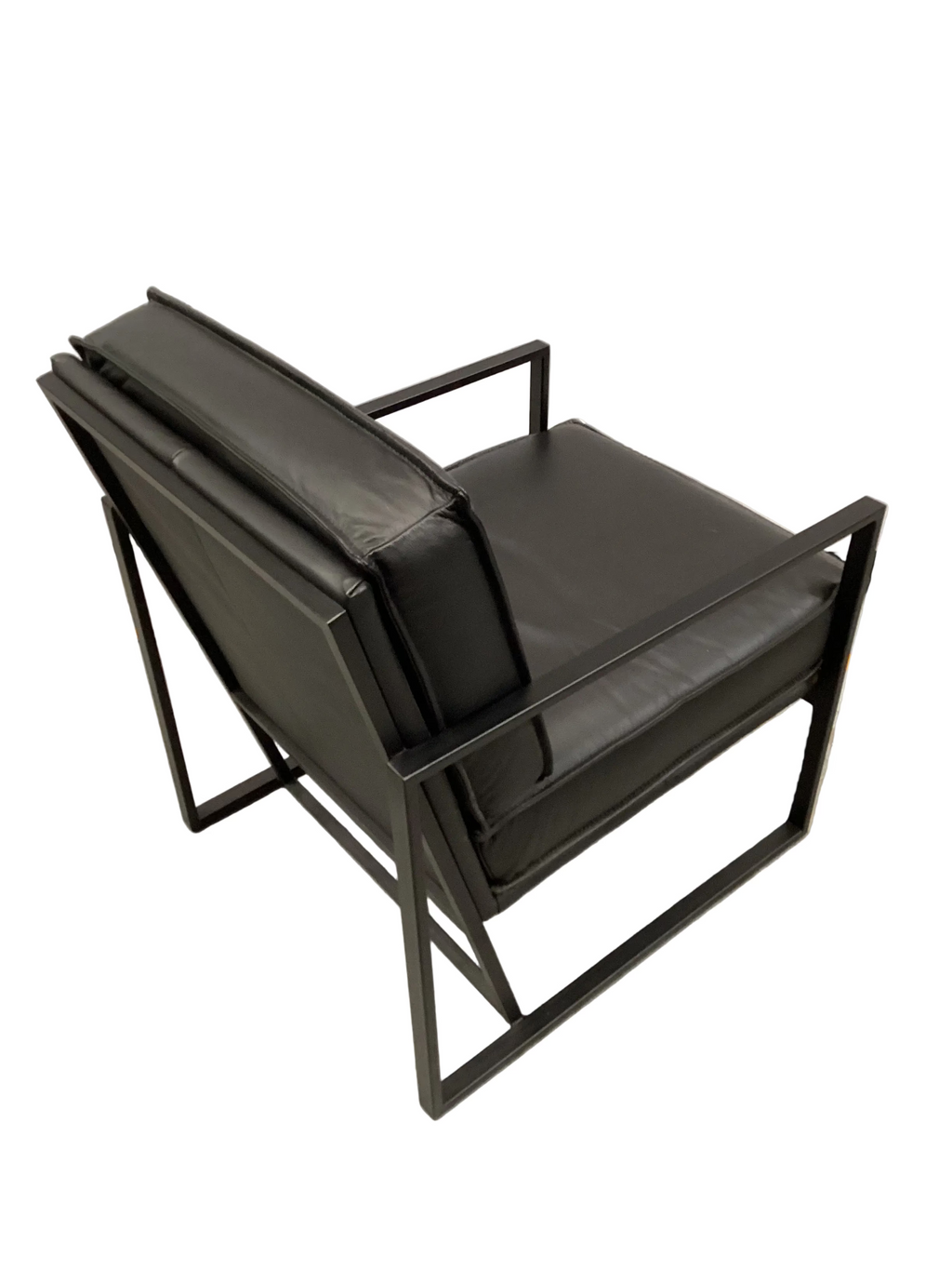Hugo Black Leather Occasional Armchair