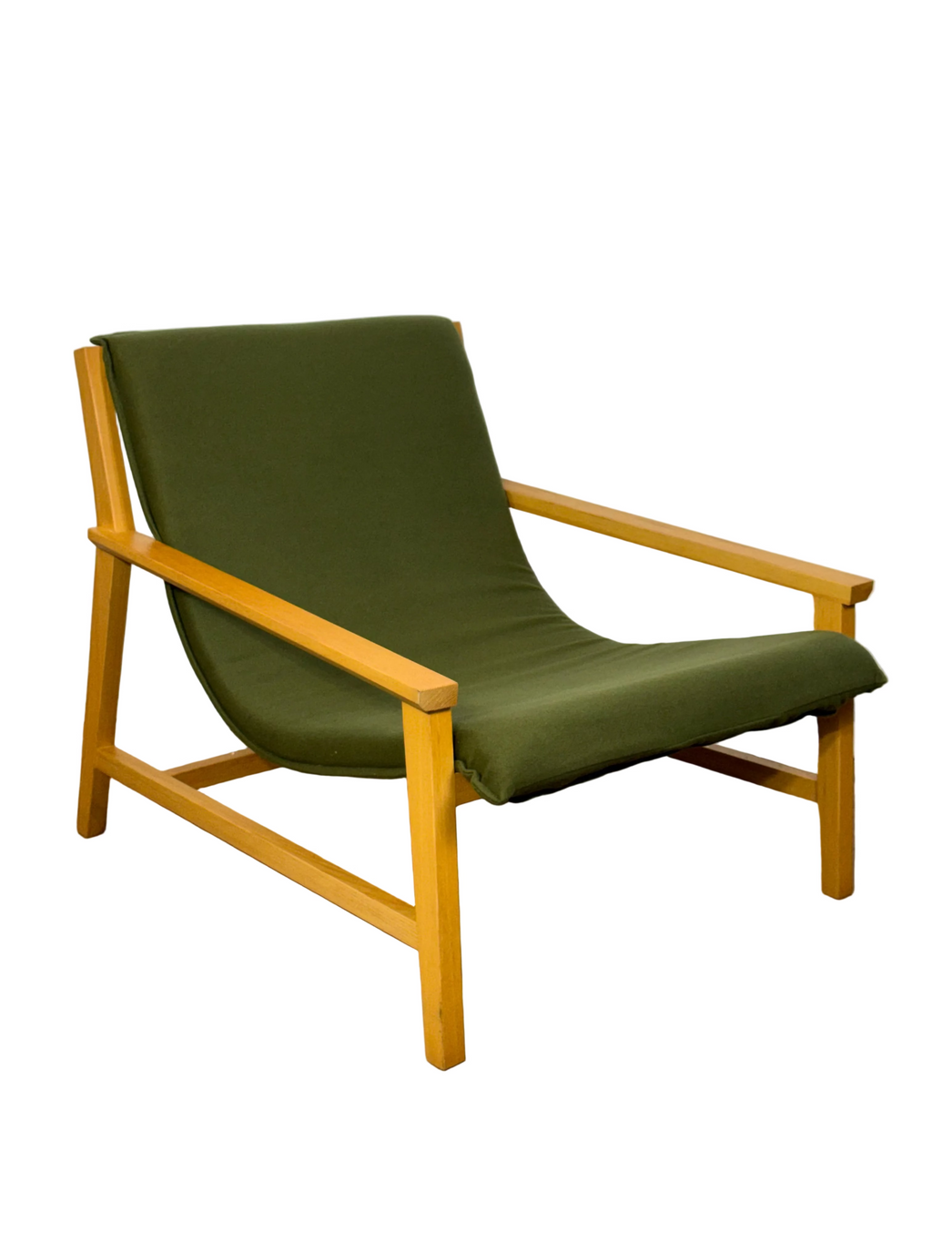 Mid-Century Sling Armchair - Olive Green