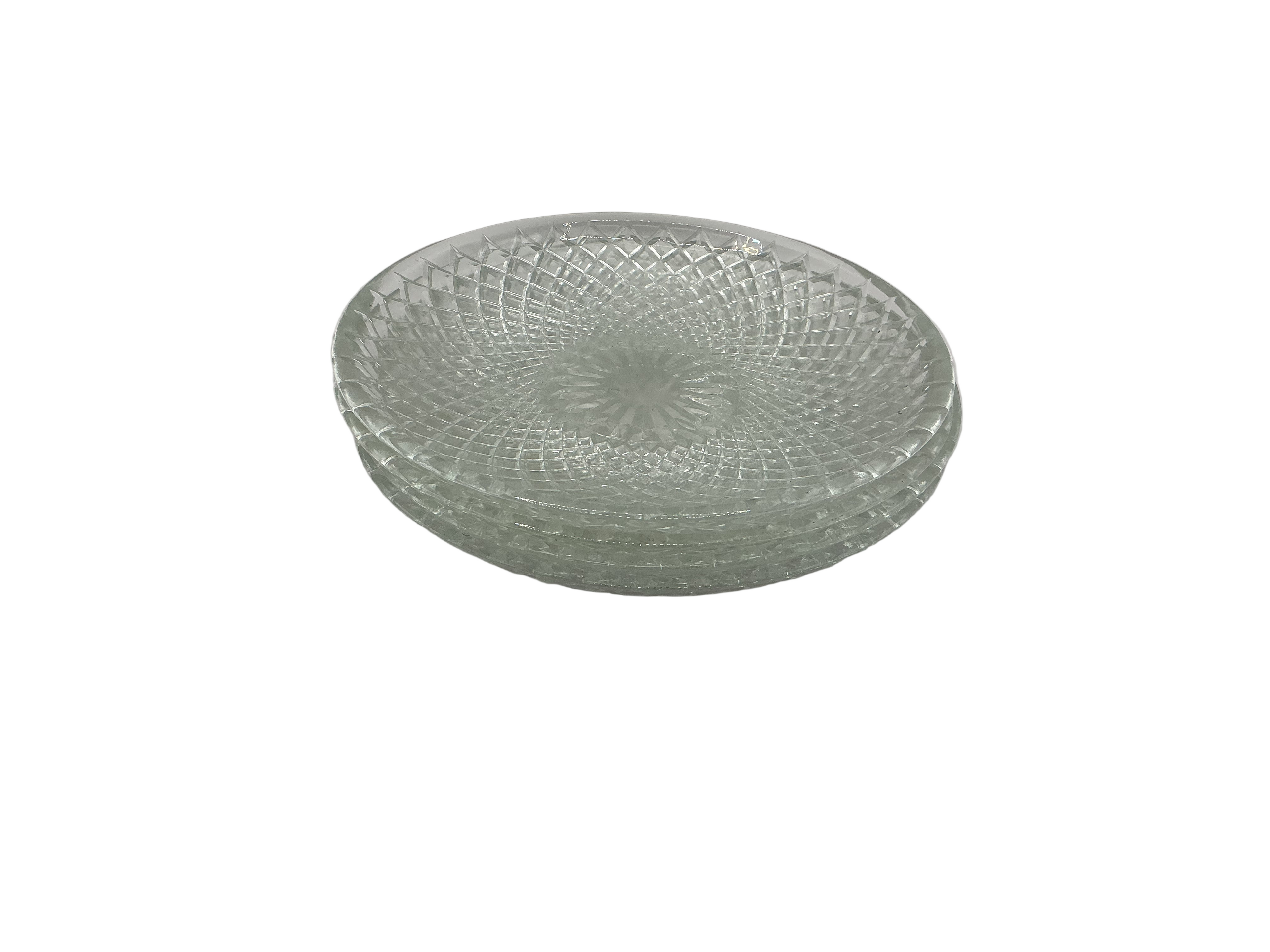 Clear Glass Plate Set of 4