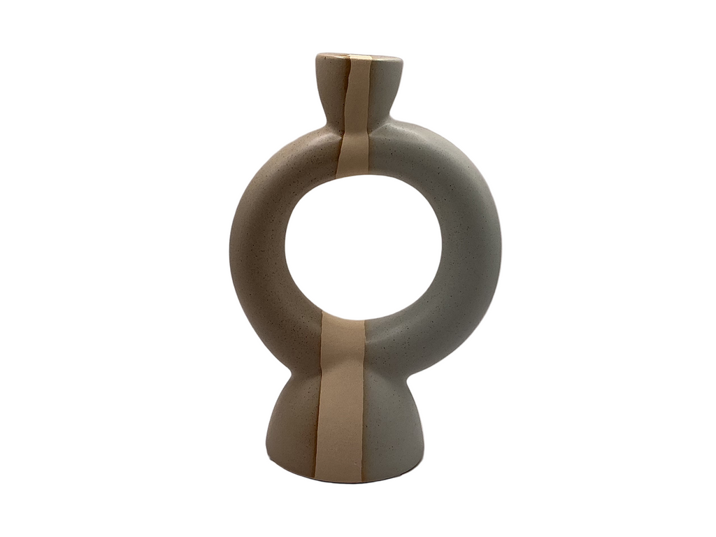 Sculptural Round Ceramic Candle Holder