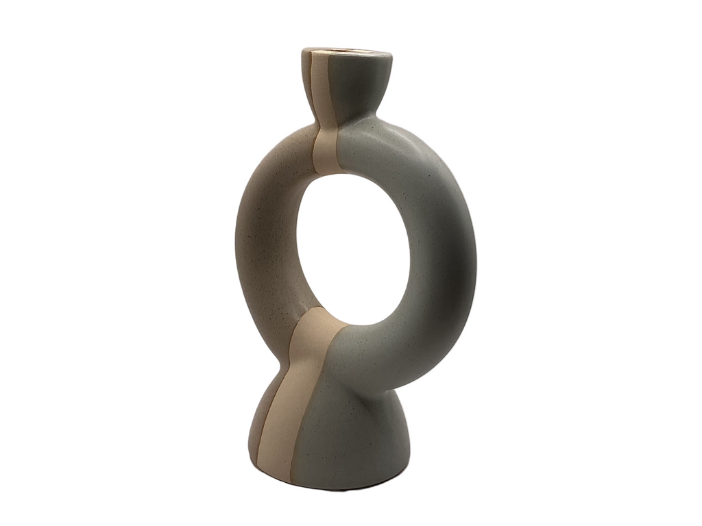 Sculptural Round Ceramic Candle Holder