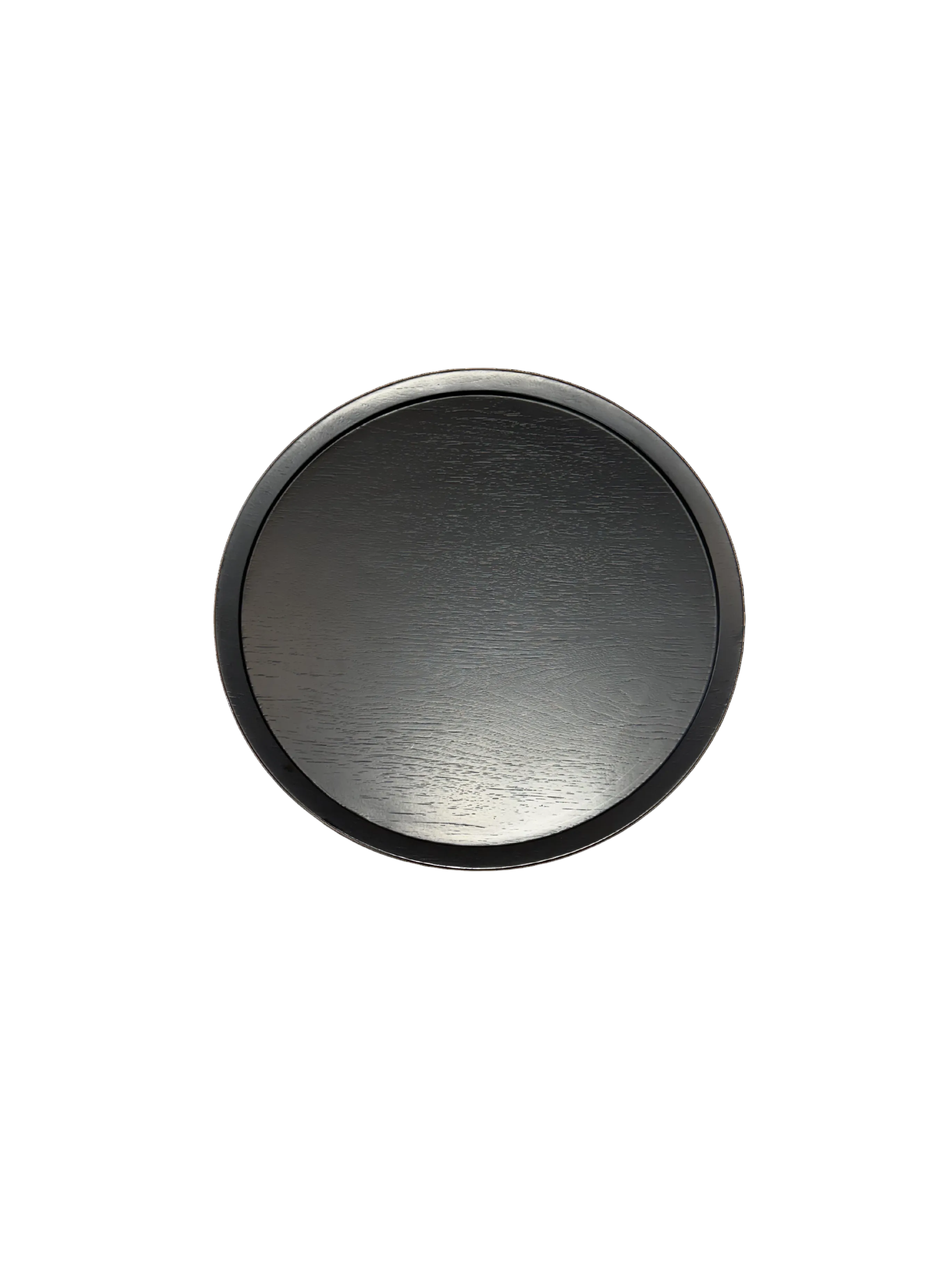 Round Minimalist Tray-Top Side Table - Black
