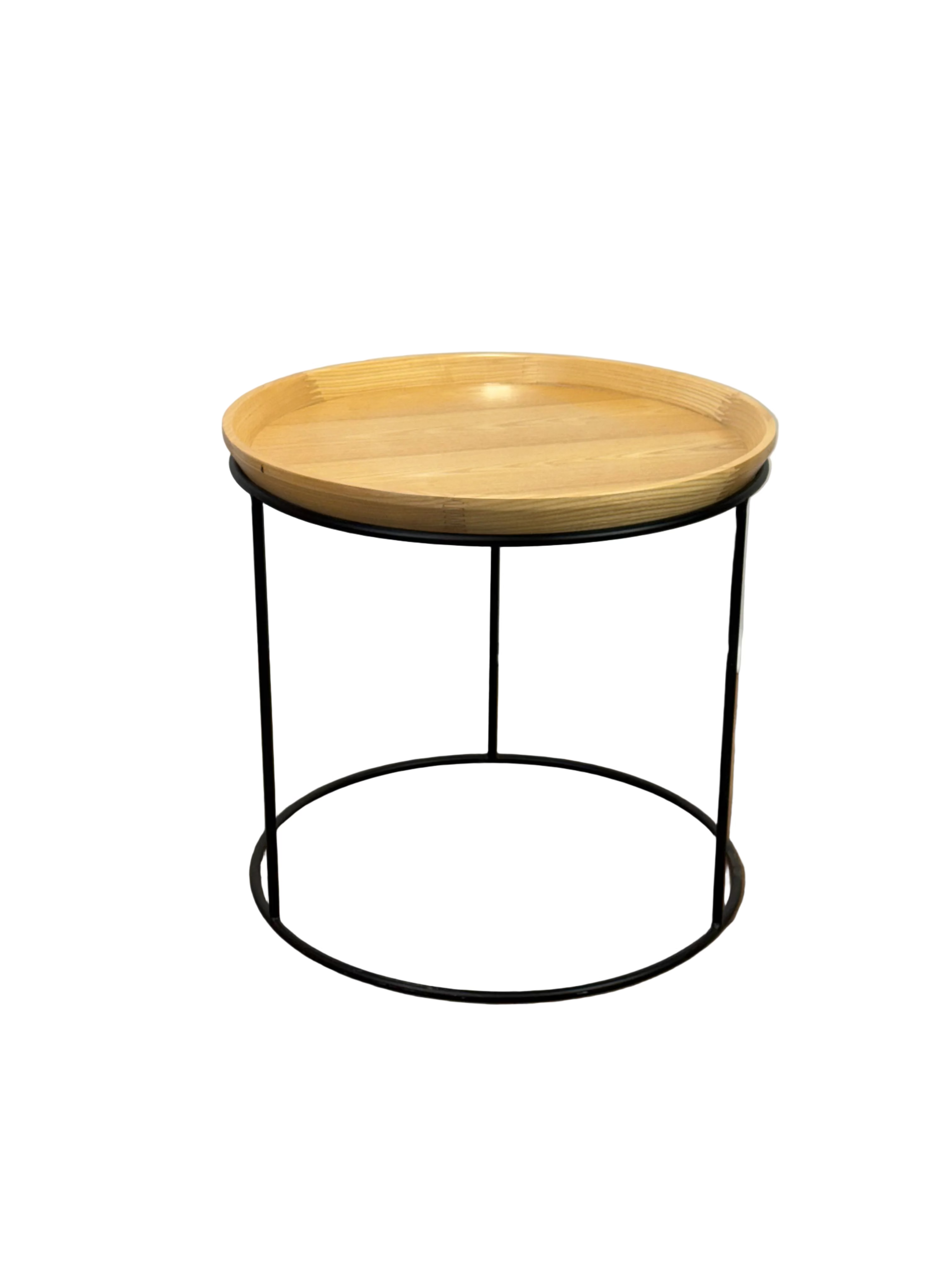 Scandinavian Style Round Tray-Top Side Table