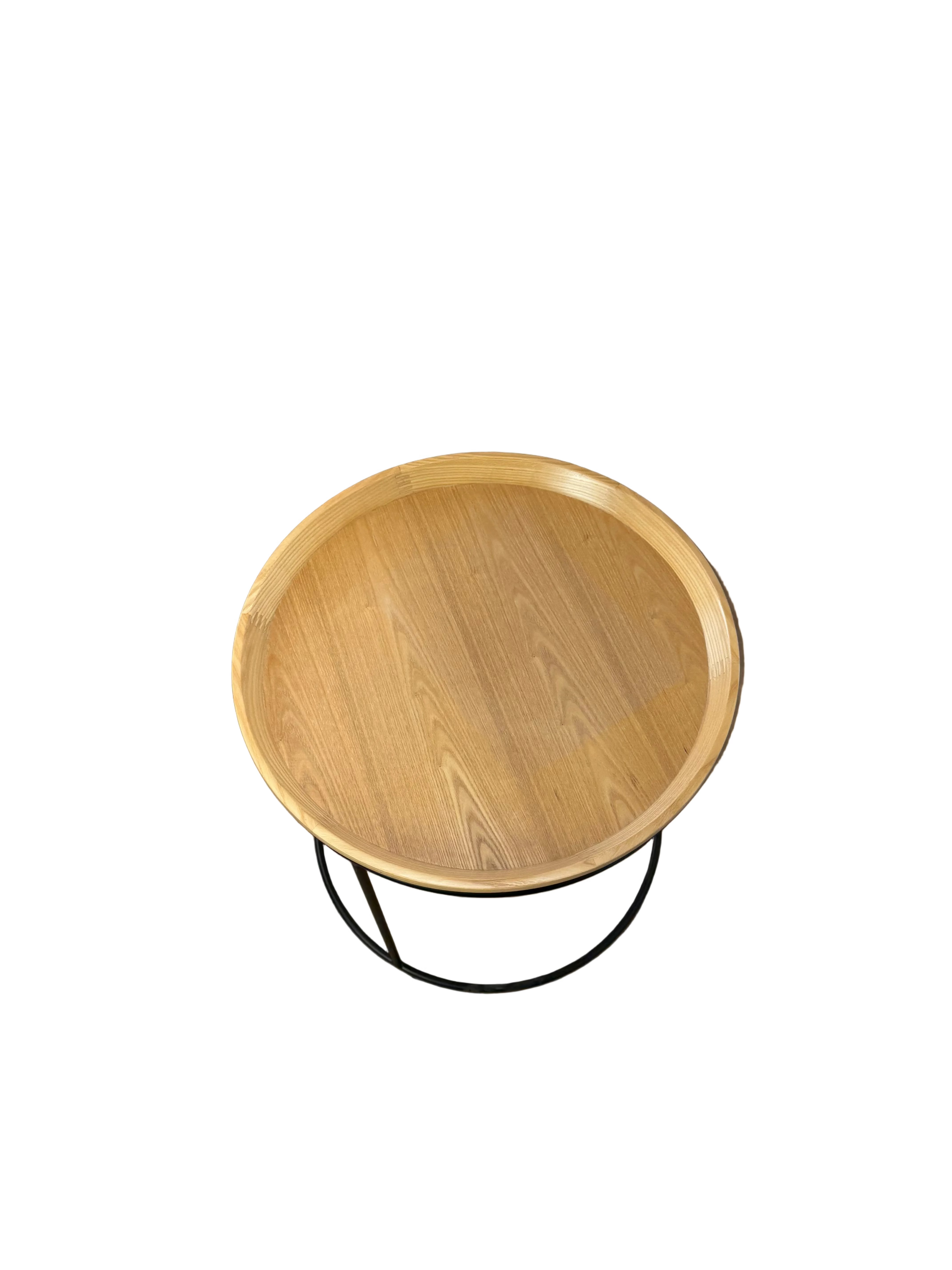 Scandinavian Style Round Tray-Top Side Table
