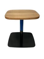 Timber Top and Metal Blue Base Side Table