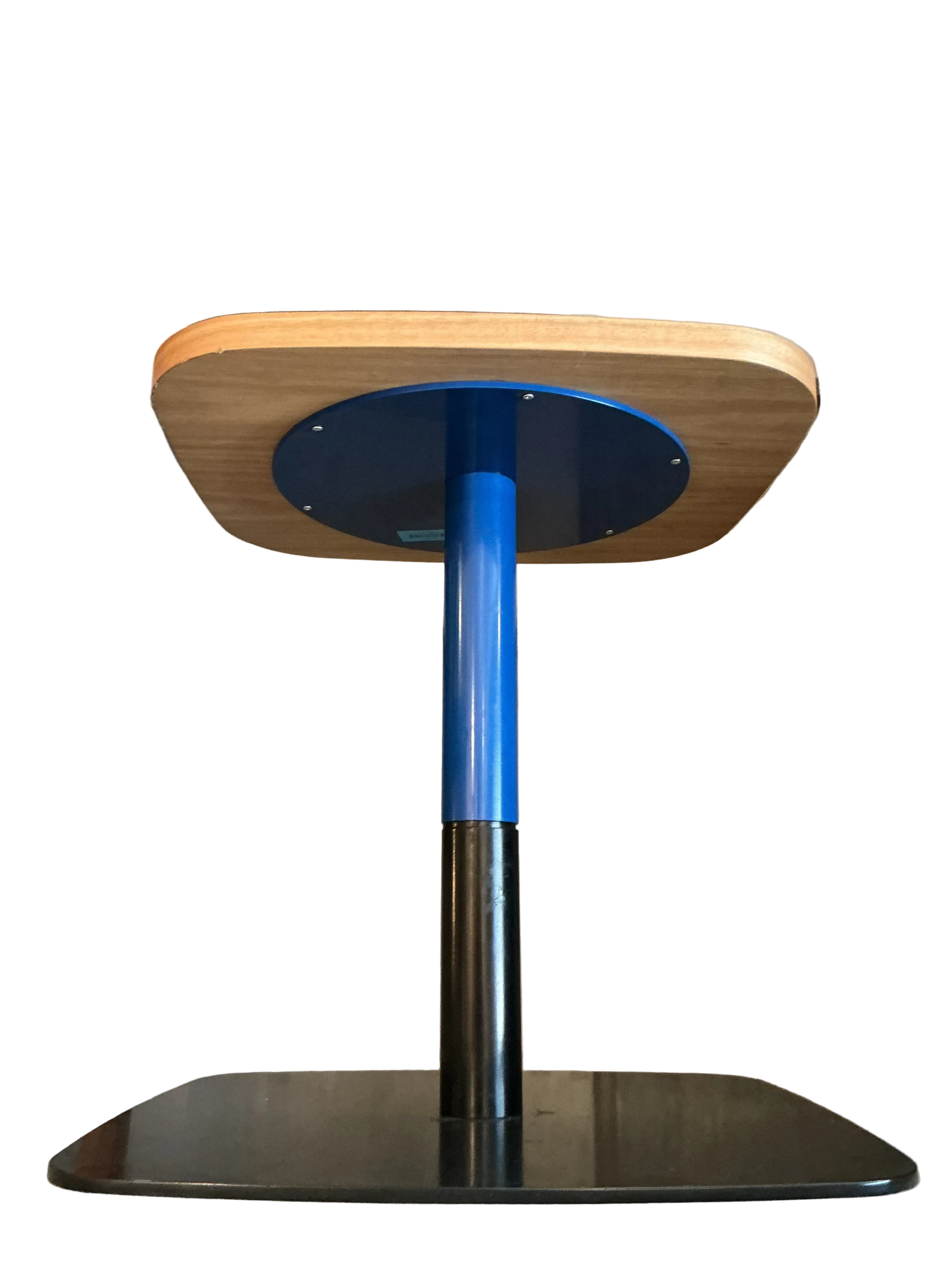 Timber Top and Metal Blue Base Side Table