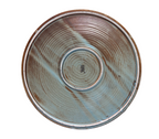 Round textured dual tone ceramic serving plate