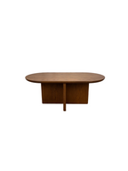 Architectural Oval Wood Coffee Table - Rich Brown