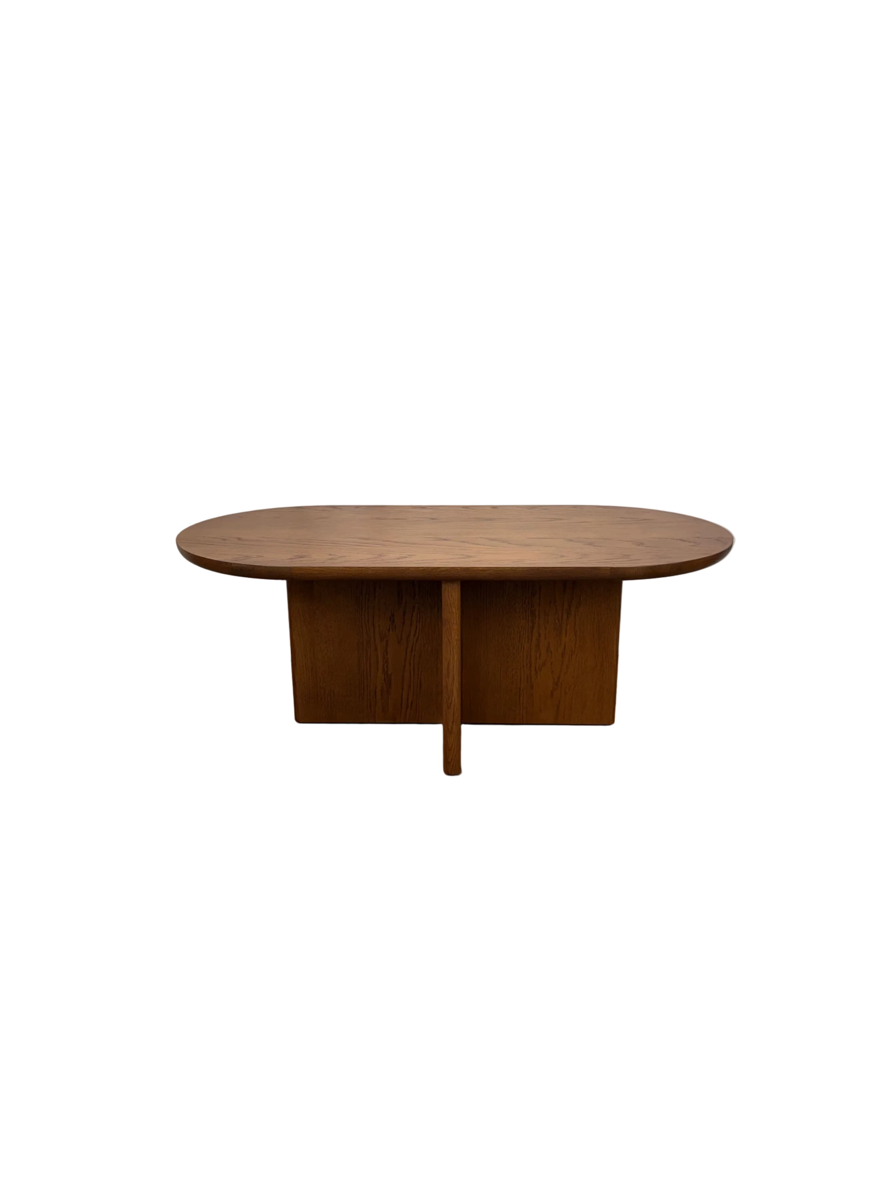 Architectural Oval Wood Coffee Table - Rich Brown
