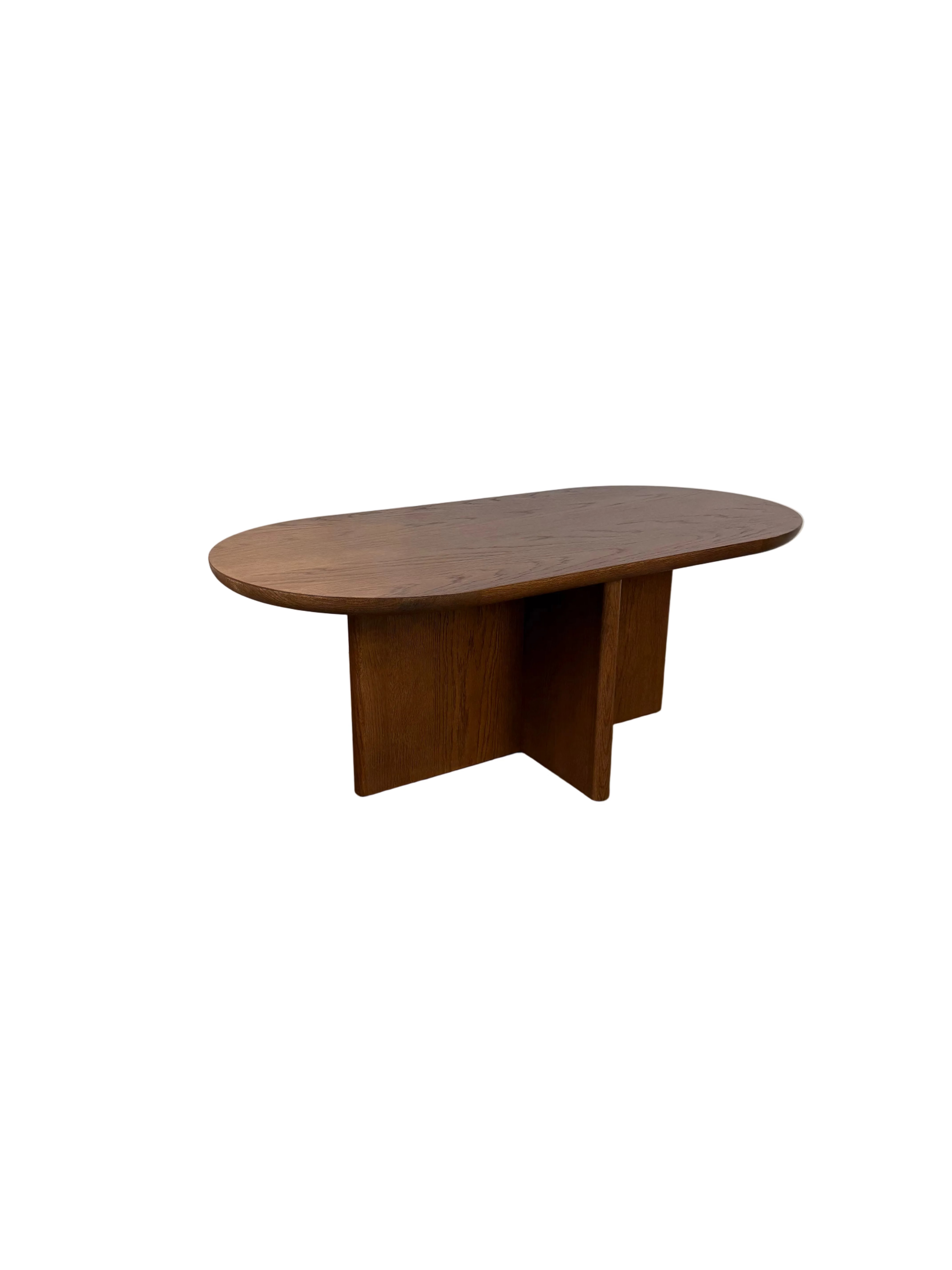 Architectural Oval Wood Coffee Table - Rich Brown