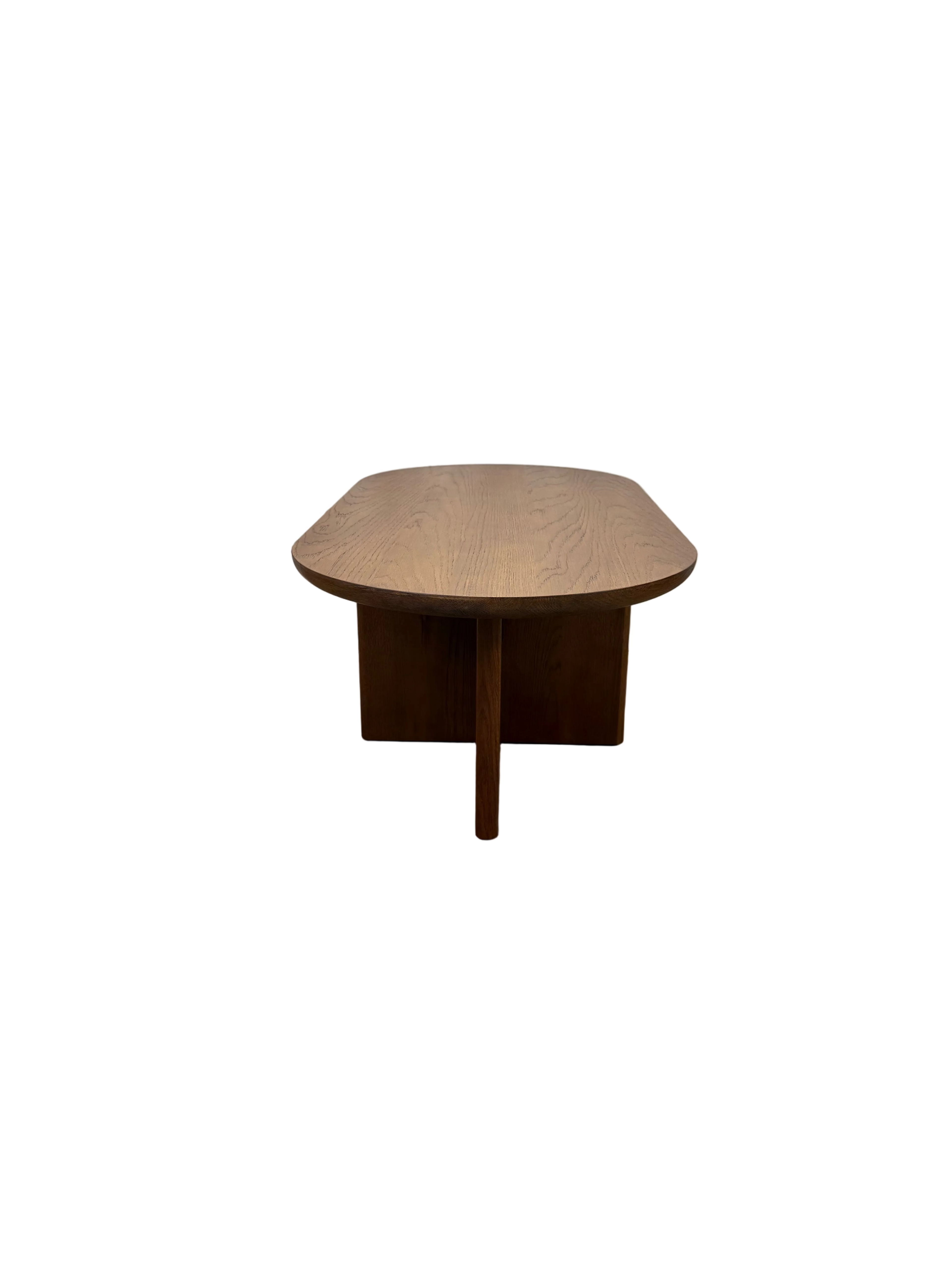 Architectural Oval Wood Coffee Table - Rich Brown