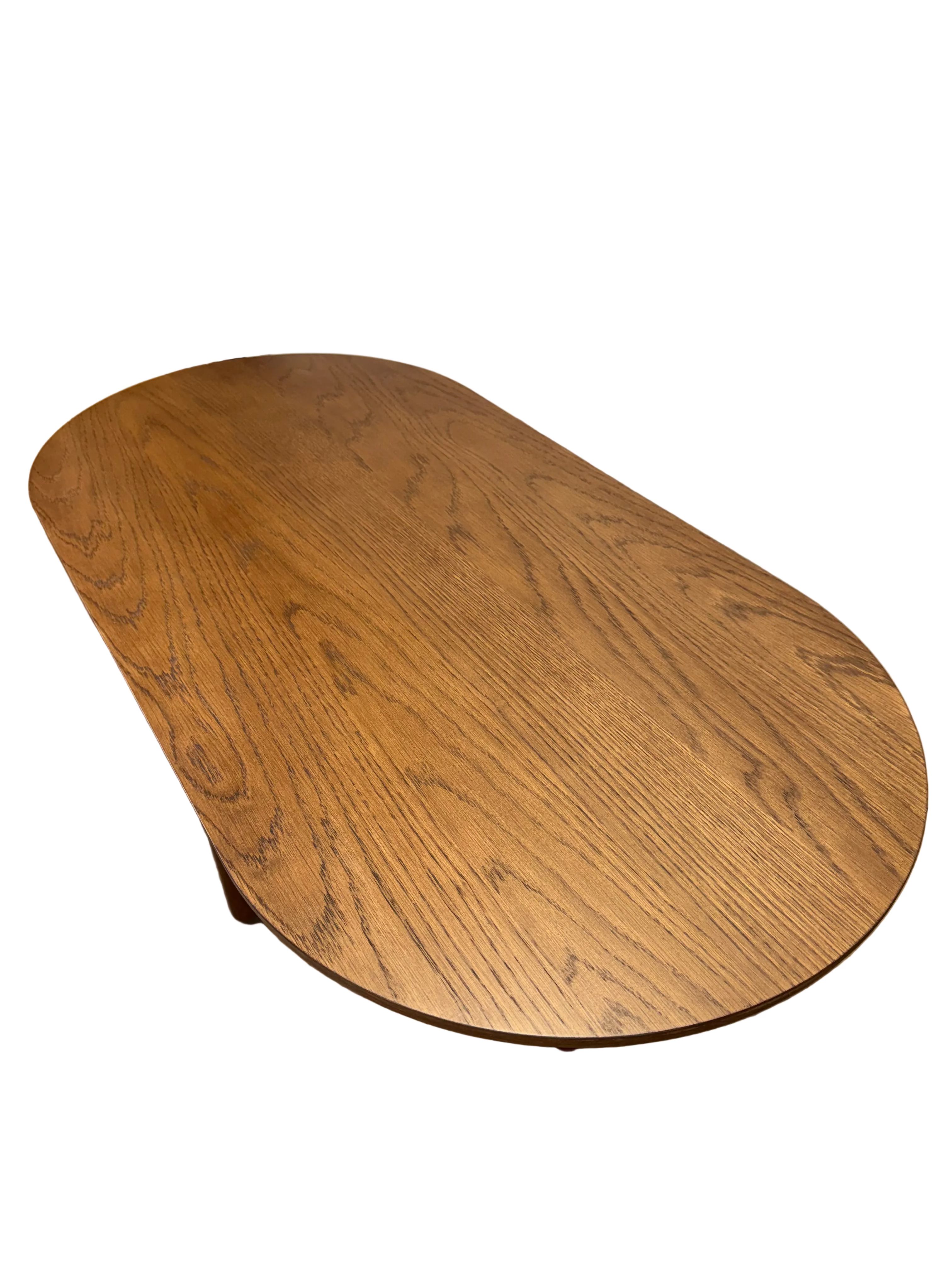 Architectural Oval Wood Coffee Table - Rich Brown