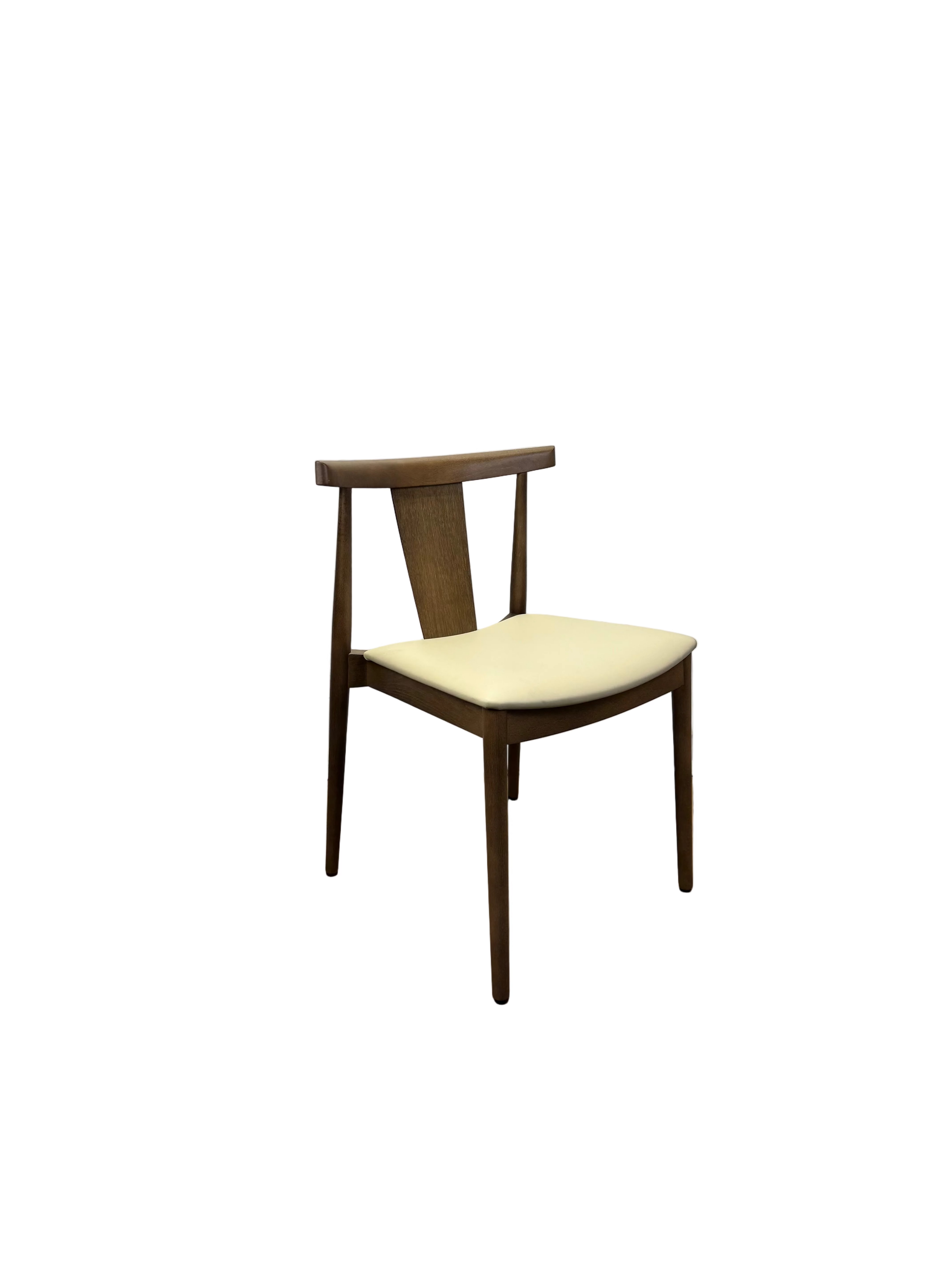 Smile Chair by Andreu World Walnut and Cream
