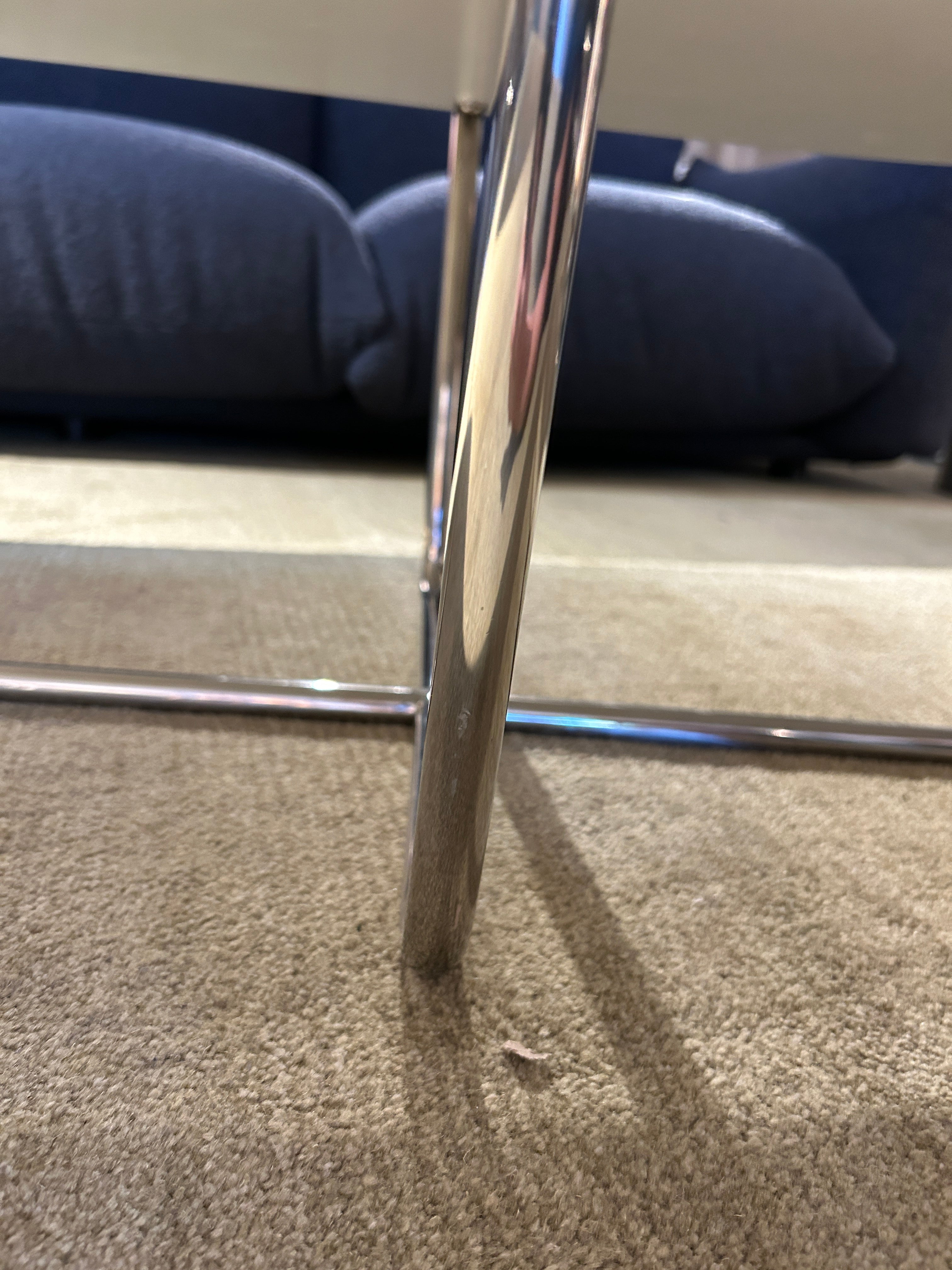 Sabrina Coffee Table Polished Stainless Steel with Marble