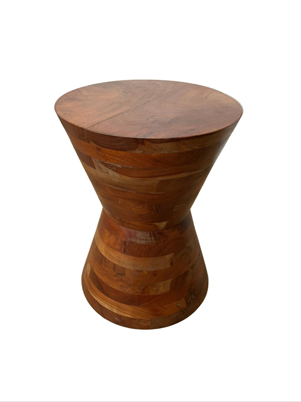 Reclaimed Solid Timber Wood Hourglass Side Table