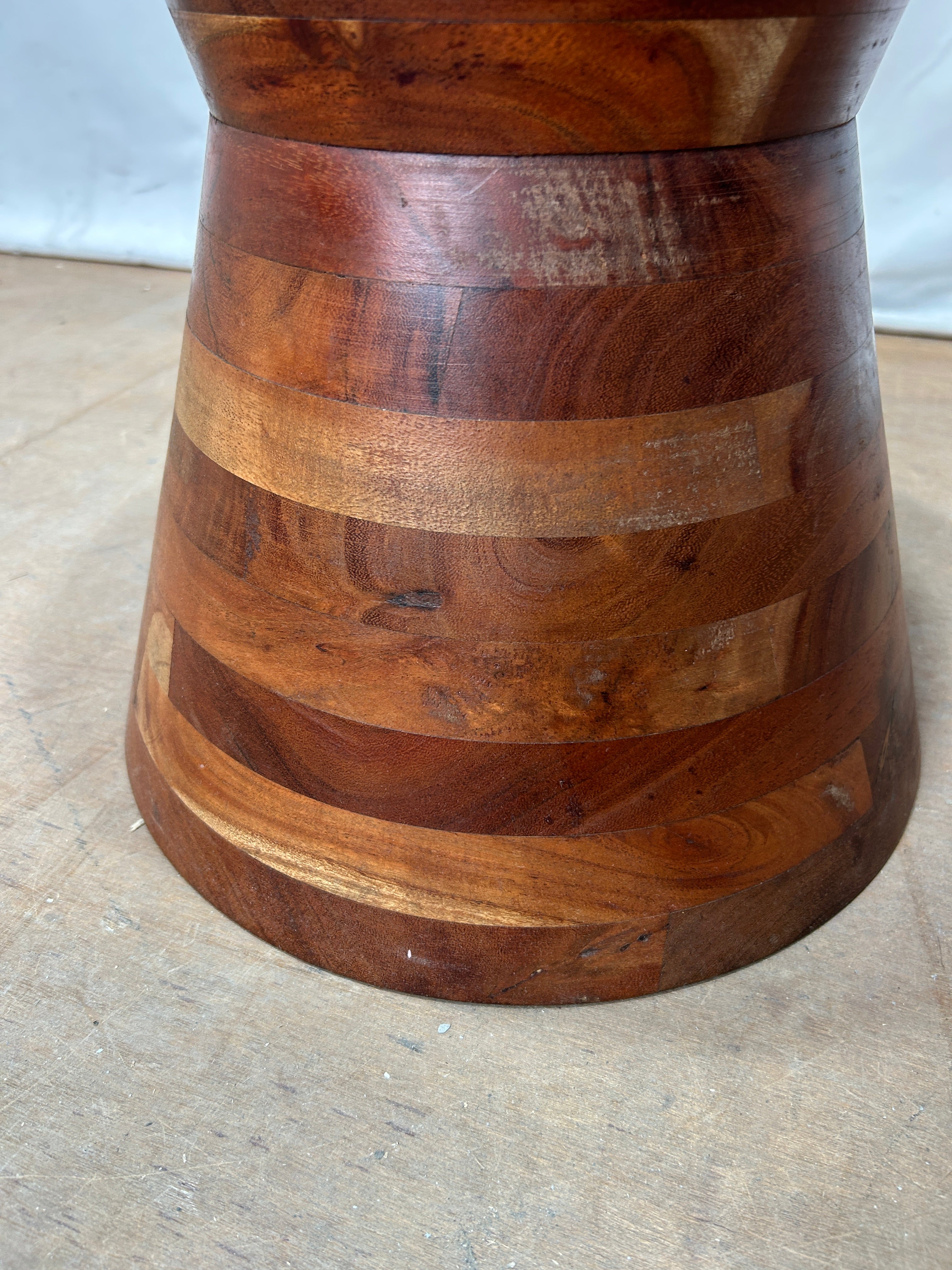 Reclaimed Solid Timber Wood Hourglass Side Table
