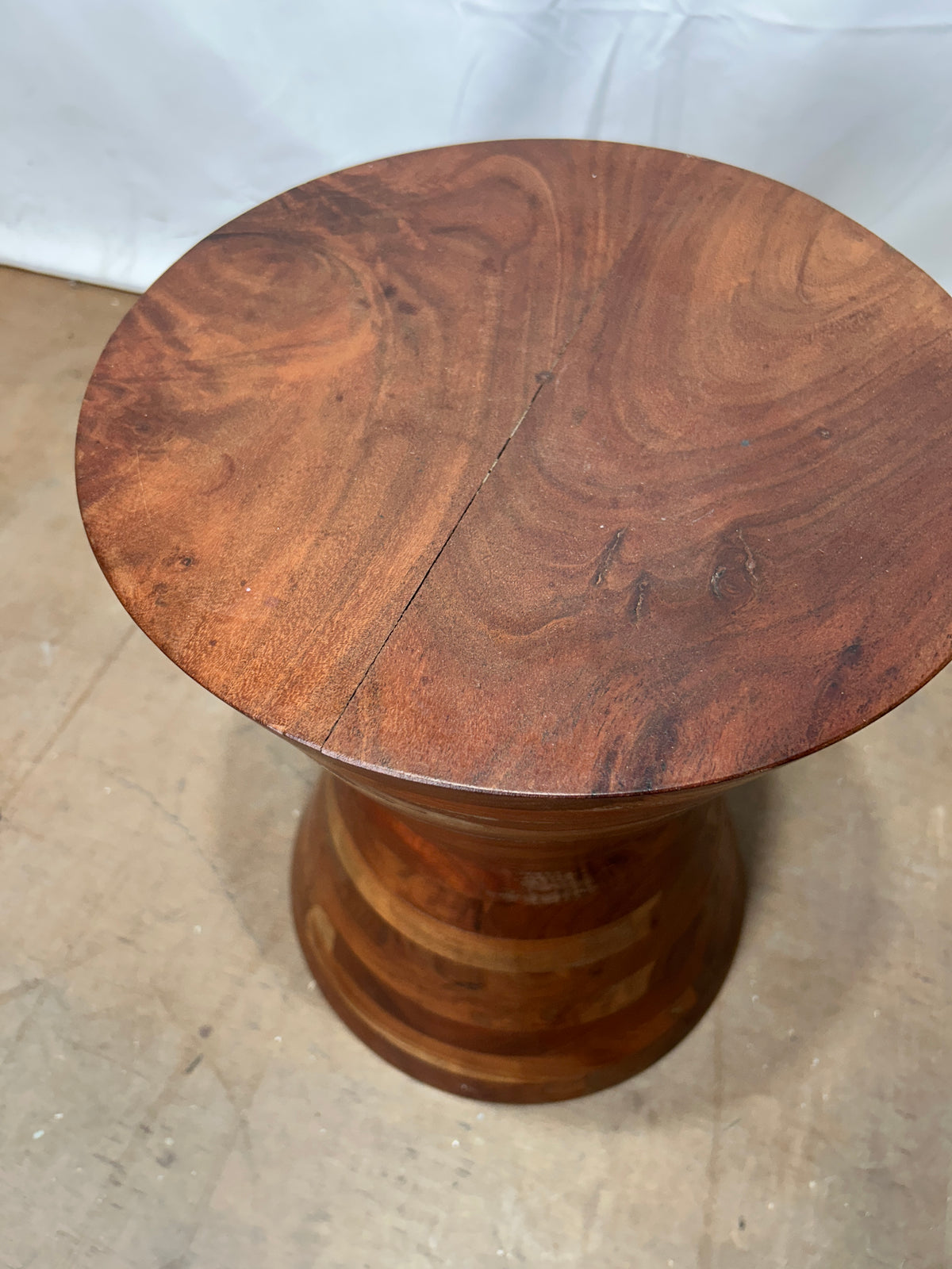 Reclaimed Solid Timber Wood Hourglass Side Table